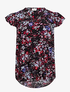 CARDEEDEE LIFE S/S V-NECK TOP AOP, ONLY Carmakoma
