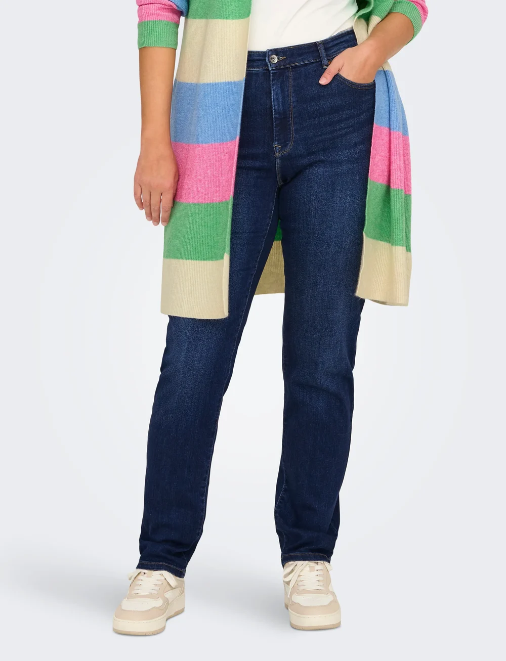 ONLY Carmakoma - CARSUI MID SLIM DNM REA285 NOOS - slim jeans - dark blue denim - 0