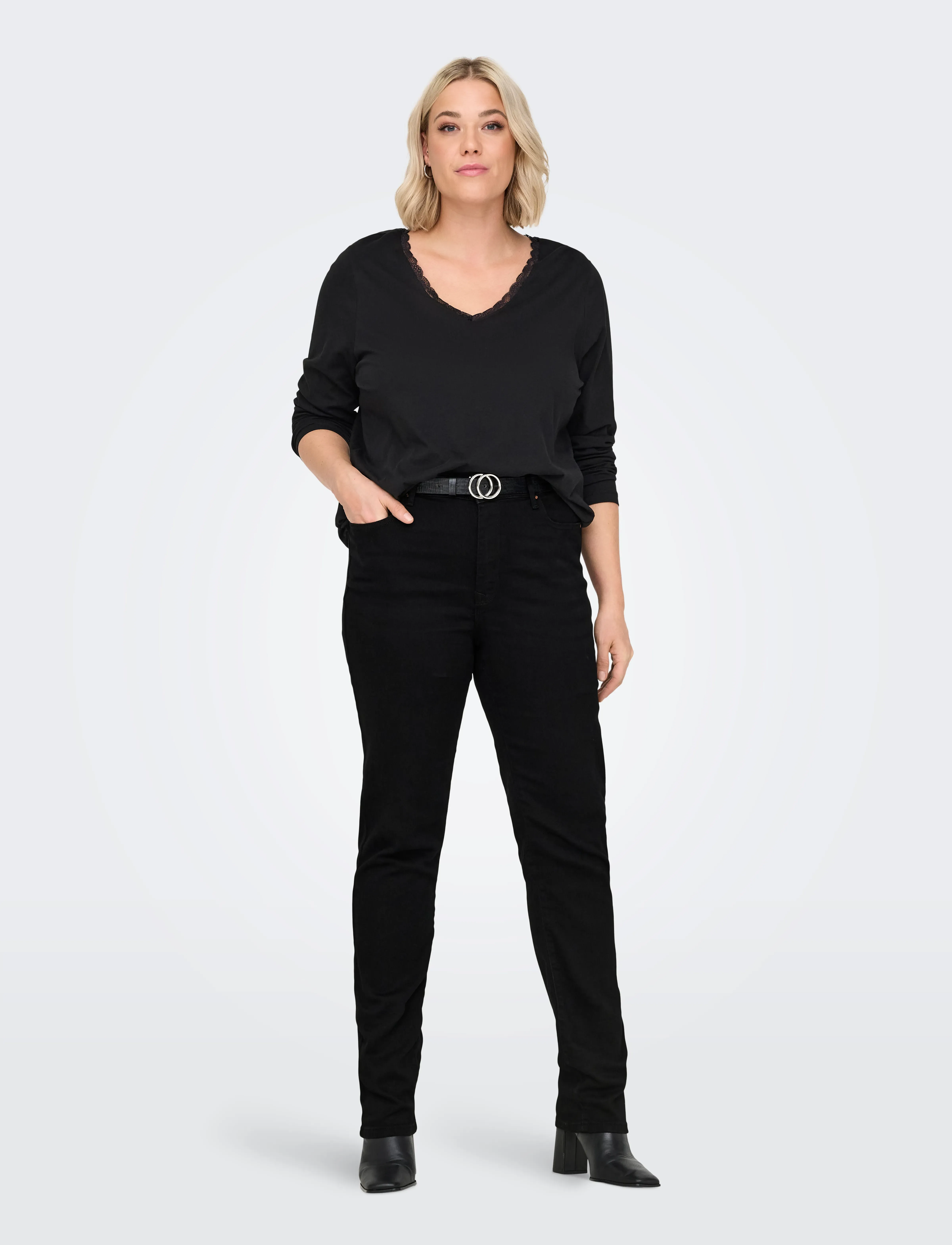 ONLY Carmakoma - CARSUI MID SLIM DNM DIA367 NOOS - jeans slim - washed black - 4