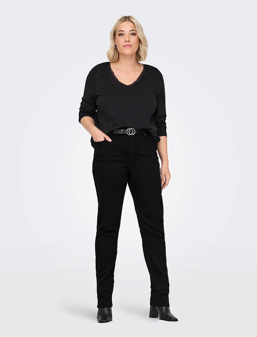 ONLY Carmakoma - CARSUI MID SLIM DNM DIA367 NOOS - slim-fit-jeans - washed black - 4