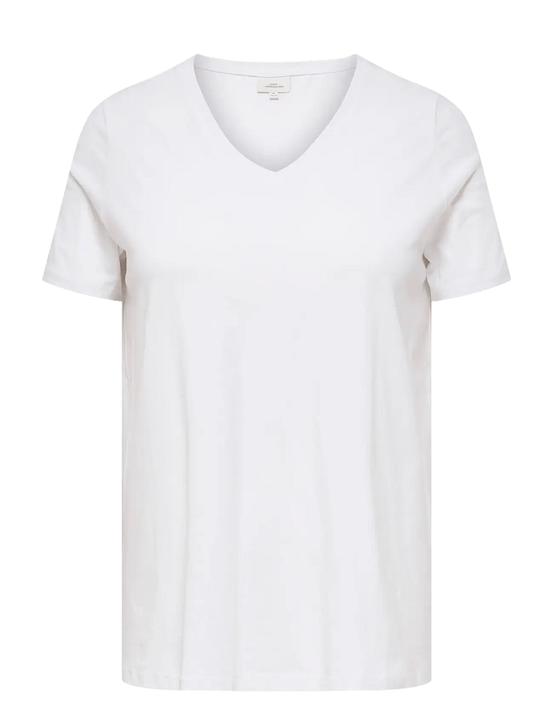 ONLY Carmakoma - CARBONNIE LIFE S/S V A-SHAPE TEE NOOS - t-särgid - bright white - 1