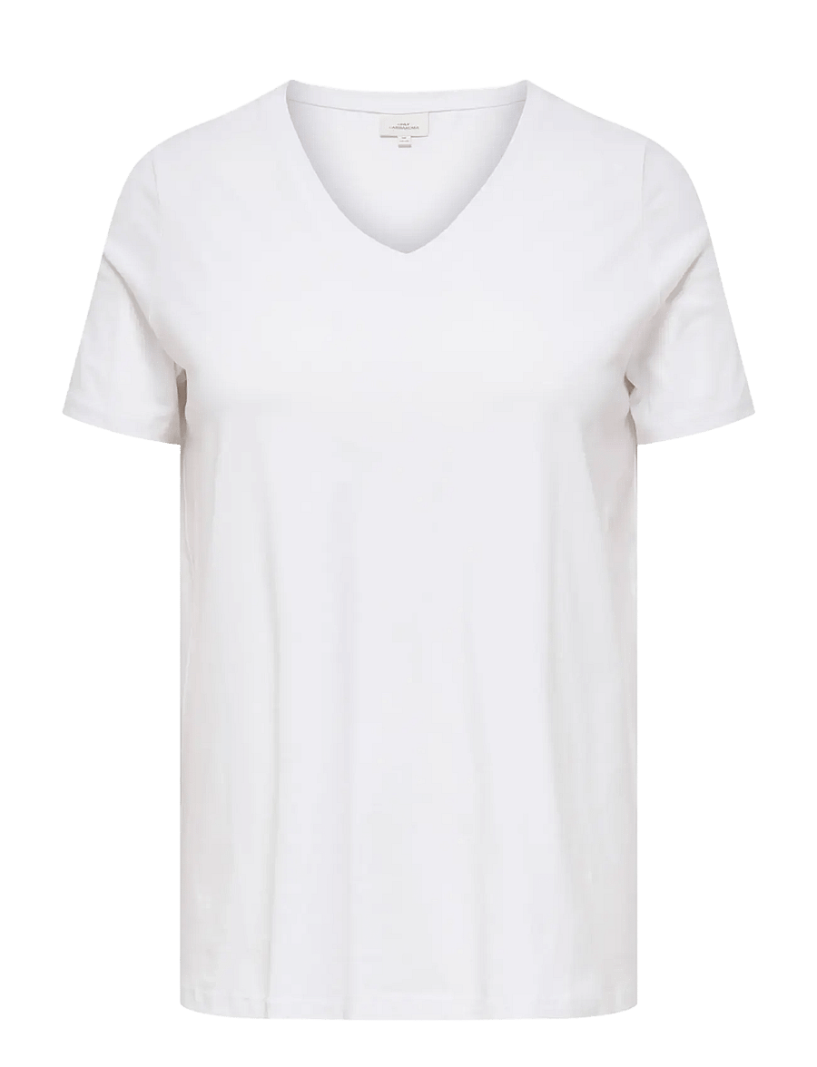 ONLY Carmakoma - CARBONNIE LIFE S/S V A-SHAPE TEE NOOS - bright white - 1