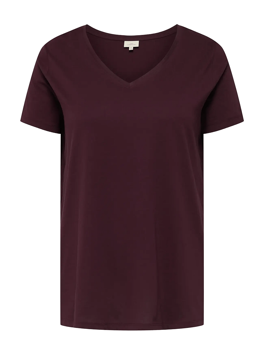 ONLY Carmakoma - CARBONNIE LIFE S/S V A-SHAPE TEE NOOS - winetasting - 0