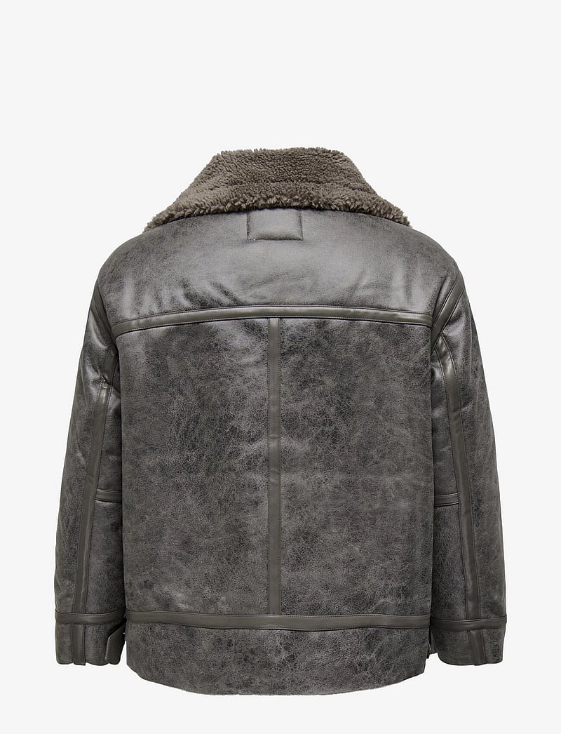 ONLY Carmakoma - CARBETTY BONDED AVIATOR BIKER OTW - lederjacken - walnut - 2