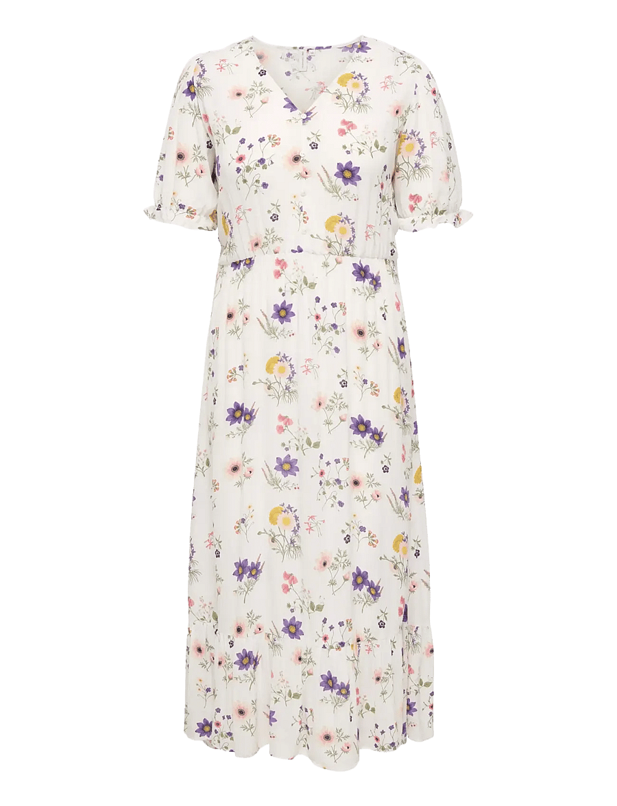 ONLY Carmakoma - CARCHIANTI S/S LONG DRESS WVN NOOS - konfirmationstøj - cloud dancer - 1