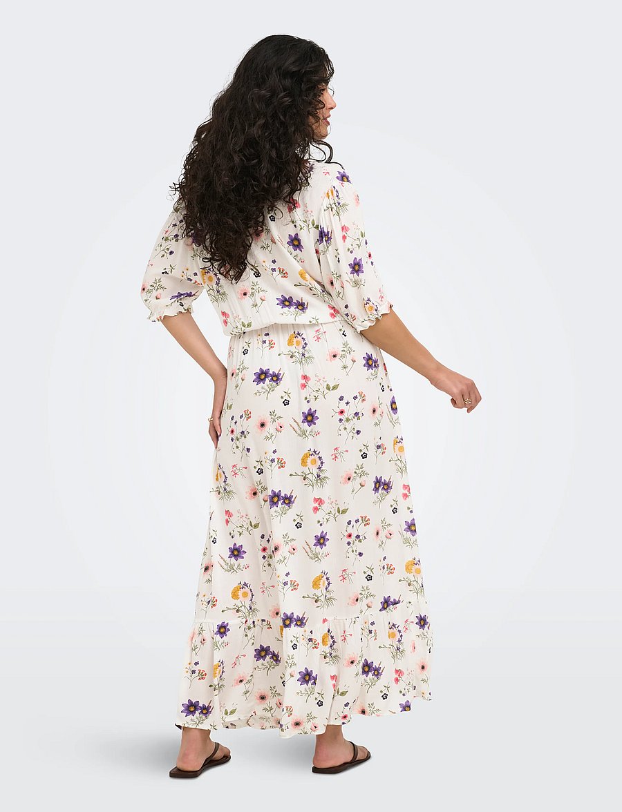 ONLY Carmakoma - CARCHIANTI S/S LONG DRESS WVN NOOS - konfirmationstøj - cloud dancer - 3