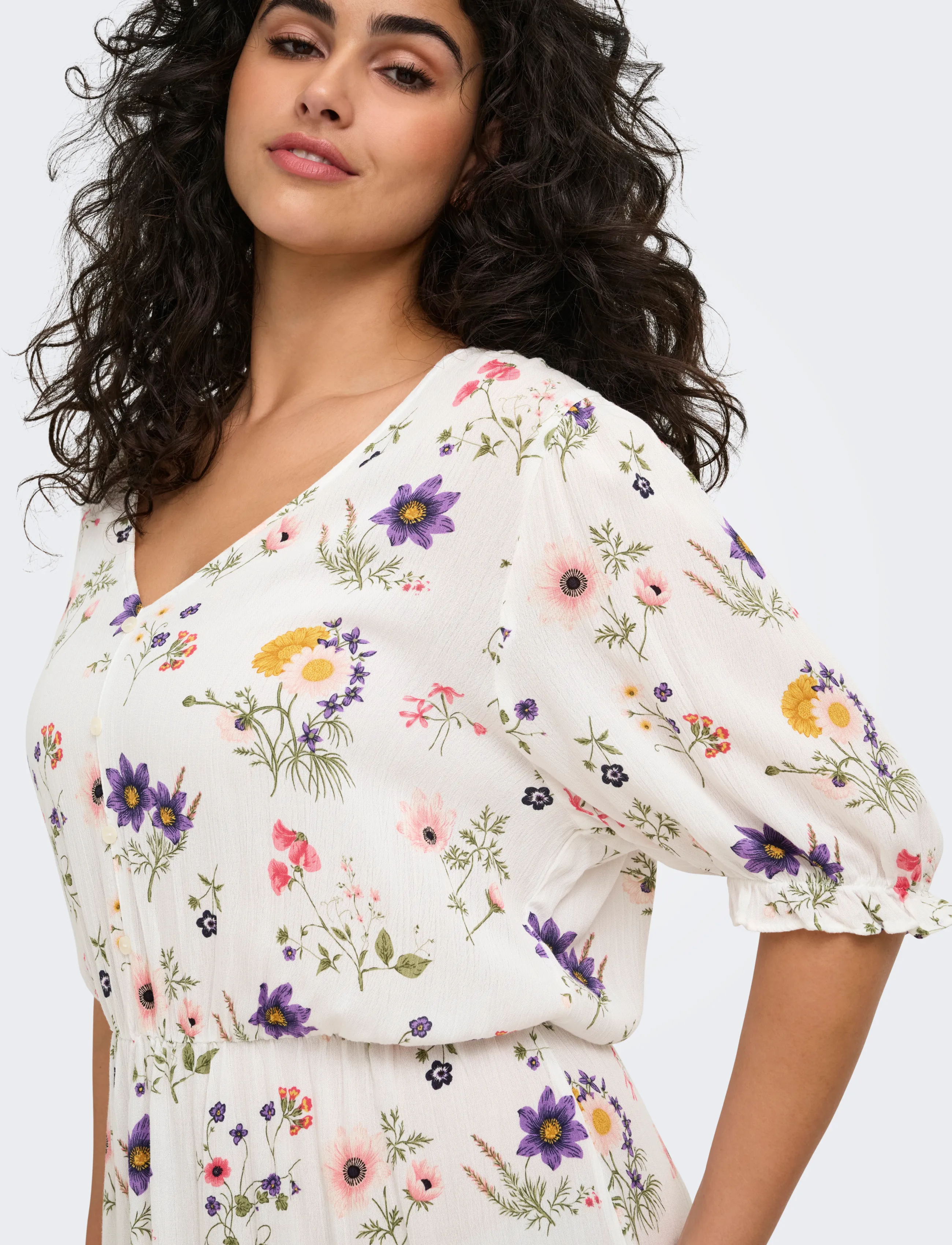 ONLY Carmakoma - CARCHIANTI S/S LONG DRESS WVN NOOS - konfirmationstøj - cloud dancer - 5