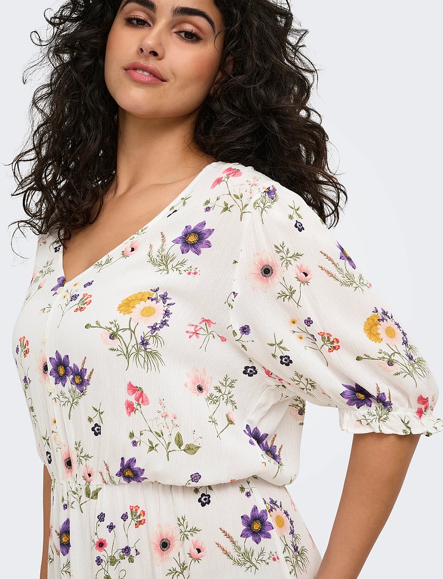 ONLY Carmakoma - CARCHIANTI S/S LONG DRESS WVN NOOS - konfirmationstøj - cloud dancer - 5