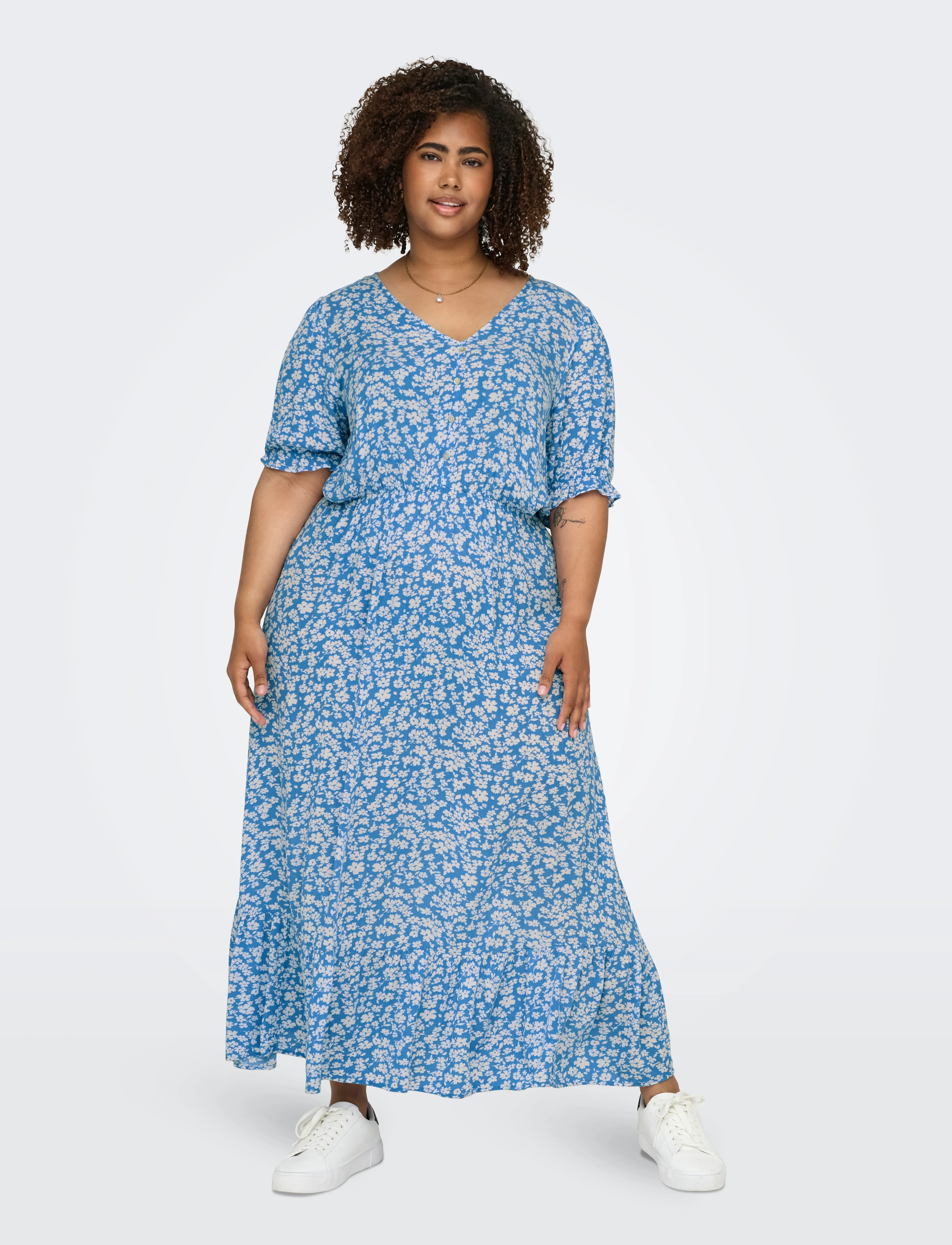ONLY Carmakoma CARCHIANTI S/S LONG DRESS WVN NOOS - ONLY Carmakoma - MARINA / blue
