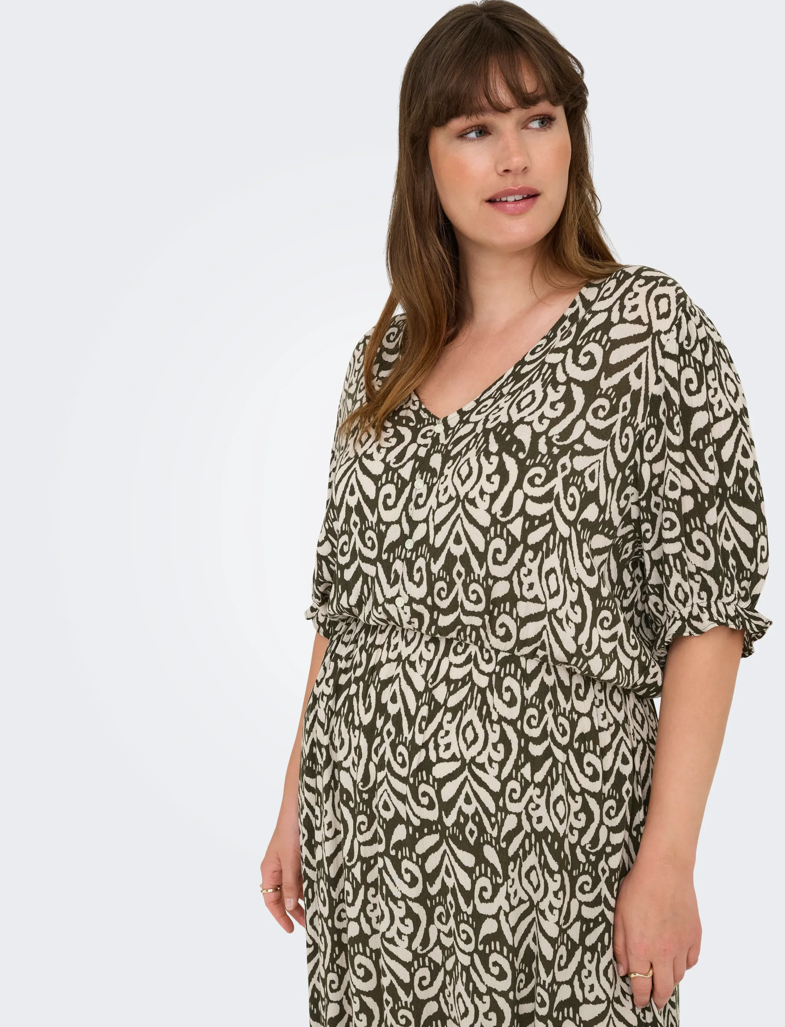 ONLY Carmakoma - CARCHIANTI S/S LONG DRESS WVN NOOS - konfirmationstøj - tarmac - 4