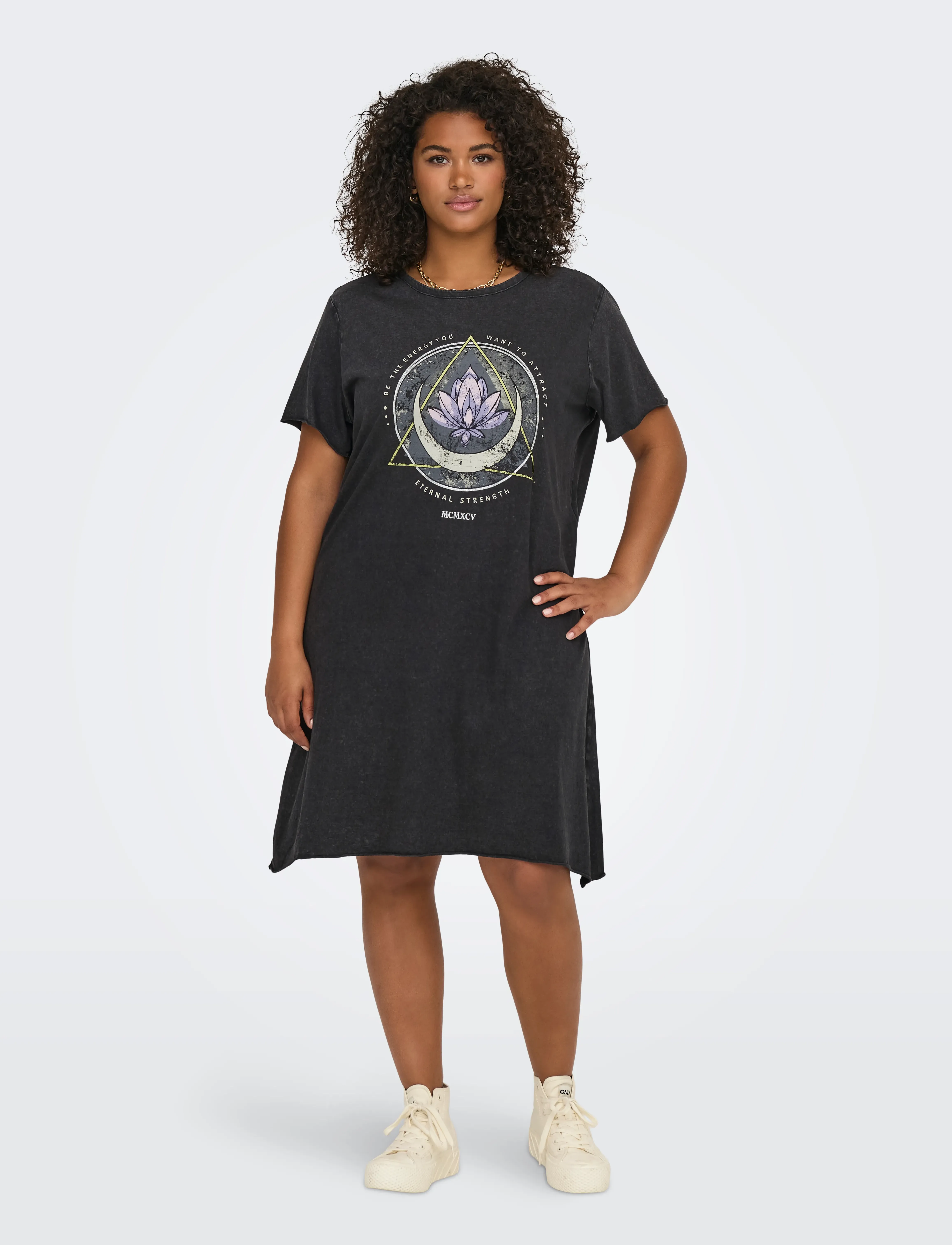 ONLY Carmakoma CARLUCY SS T-SHIRT DRESS JRS NOOS - T-shirt Dresses - BLACK / black