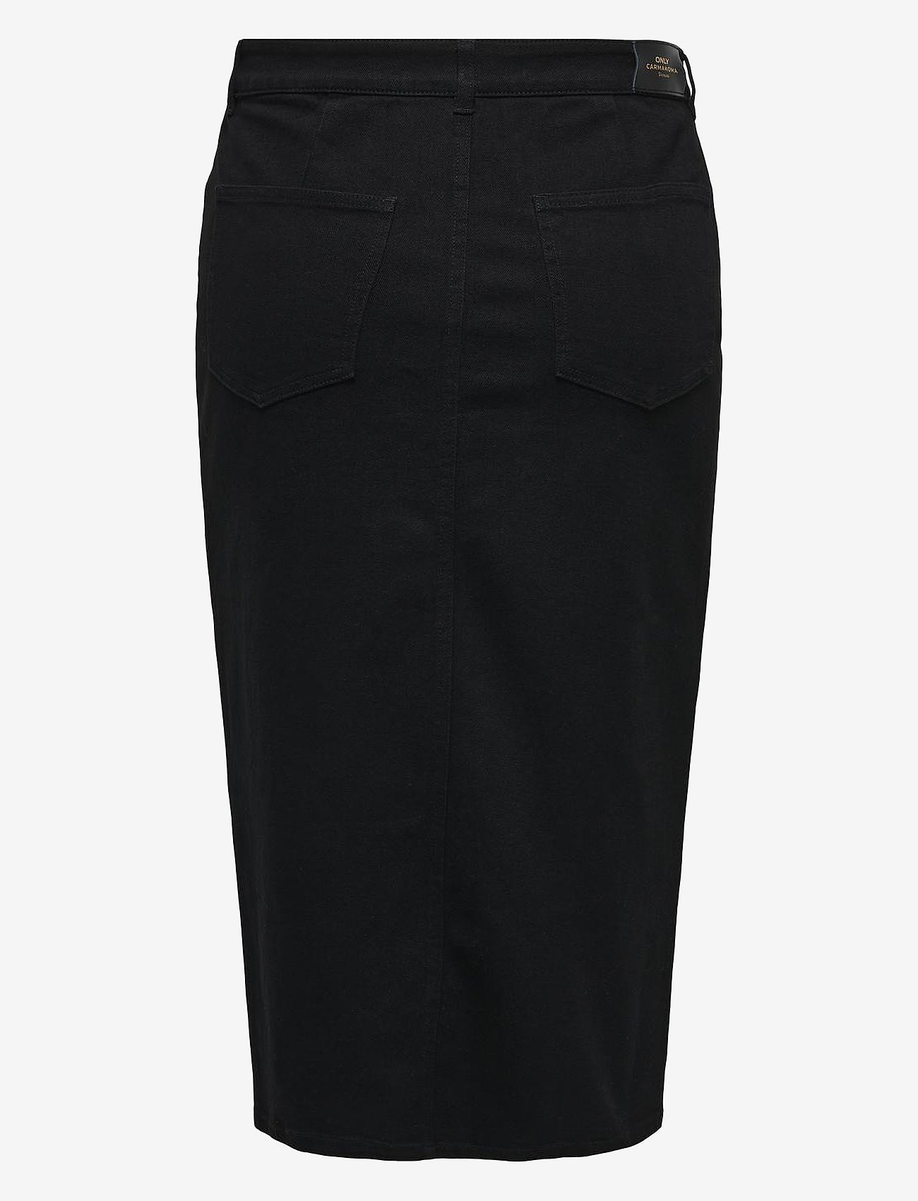 ONLY Carmakoma - CARSIRI FRONT SLIT SKIRT DNM GUA NOOS - jeanskjolar - black denim - 2