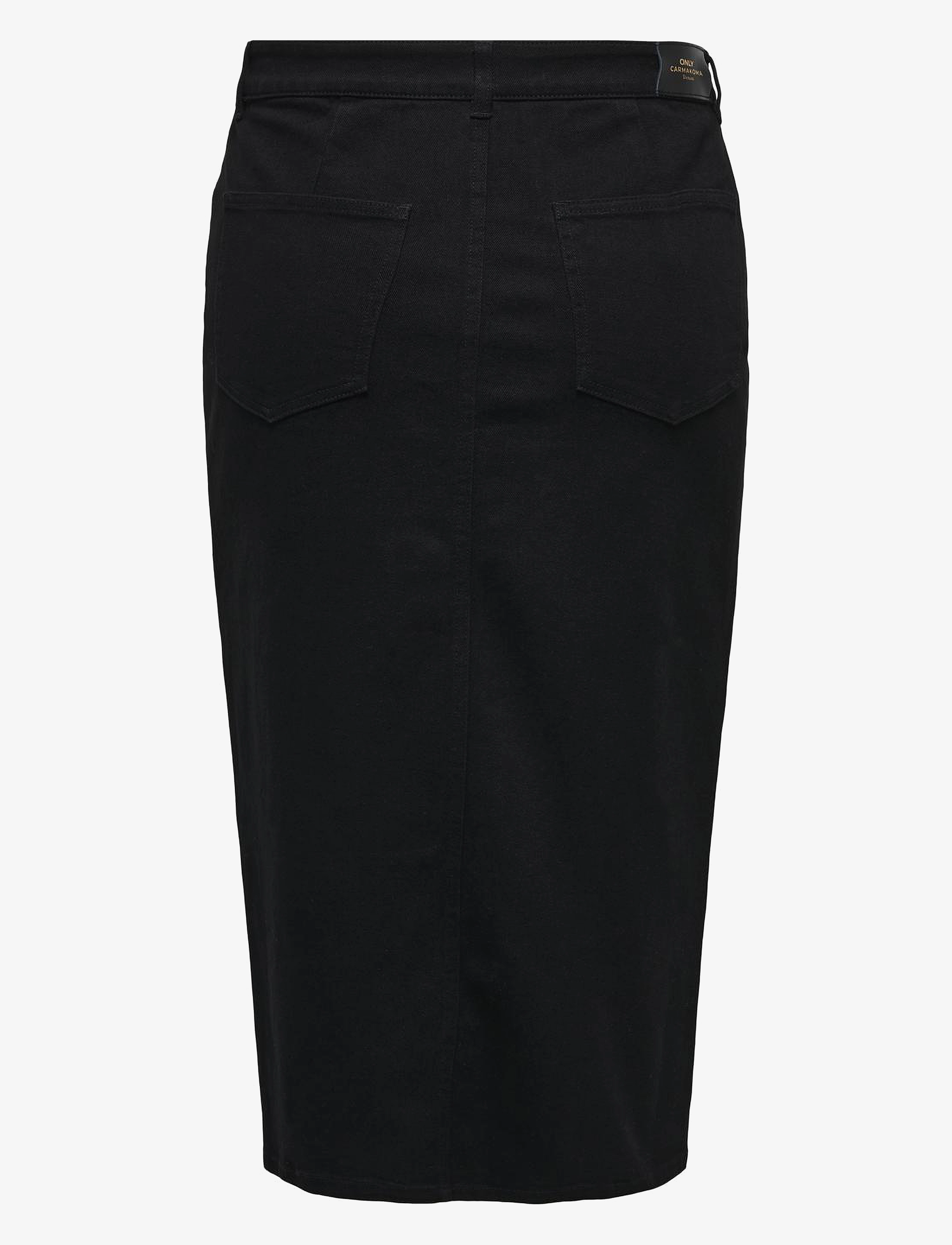 ONLY Carmakoma - CARSIRI FRONT SLIT SKIRT DNM GUA NOOS - jupes en jeans - black denim - 2