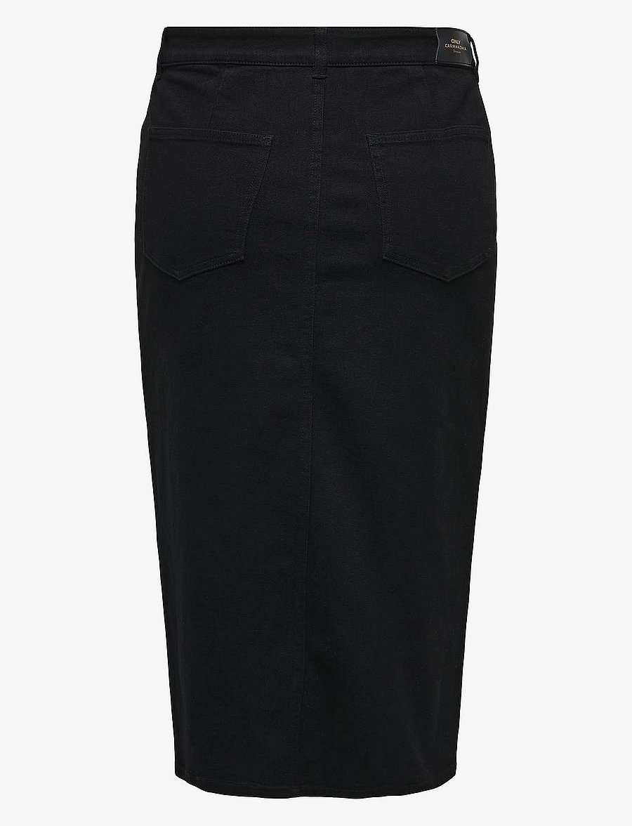 ONLY Carmakoma - CARSIRI FRONT SLIT SKIRT DNM GUA NOOS - denim skirts - black denim - 2