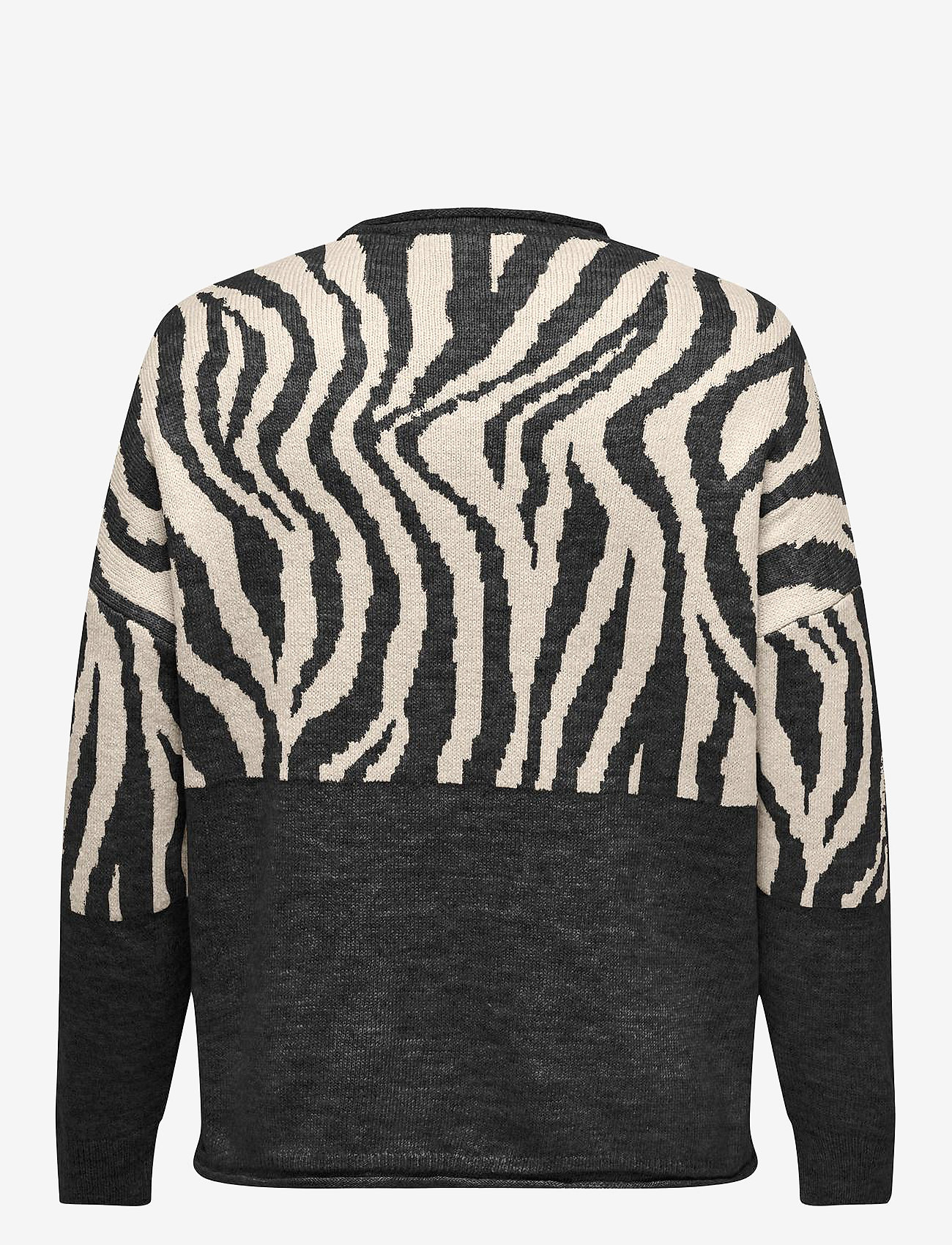 ONLY Carmakoma - CARJADE ZEBRA L/S O-NECK KNT NOOS - pullover - pirate black - 2