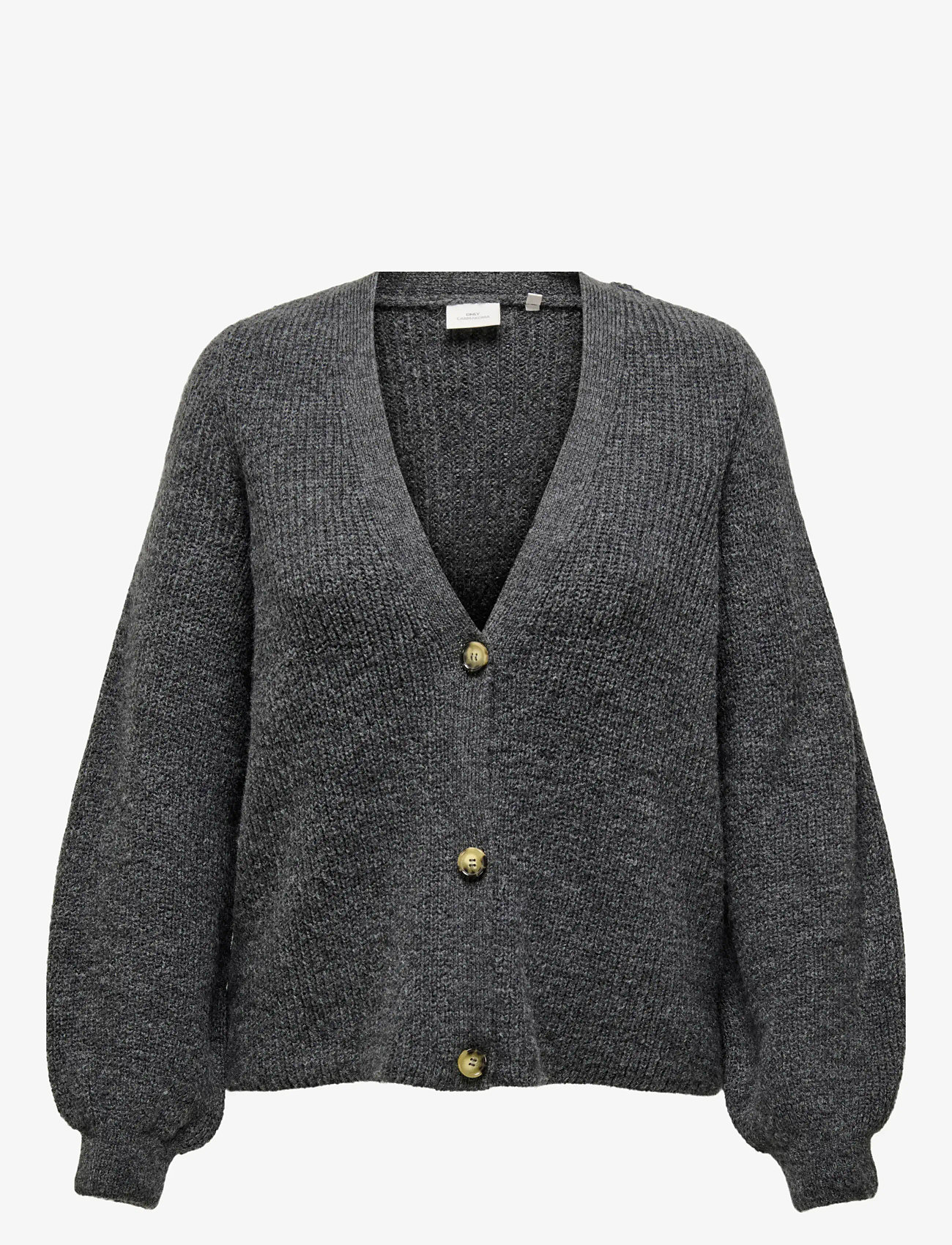 ONLY Carmakoma - CARCLARE JULES L/S CARDIGAN KNT - koftor - dark grey melange - 0