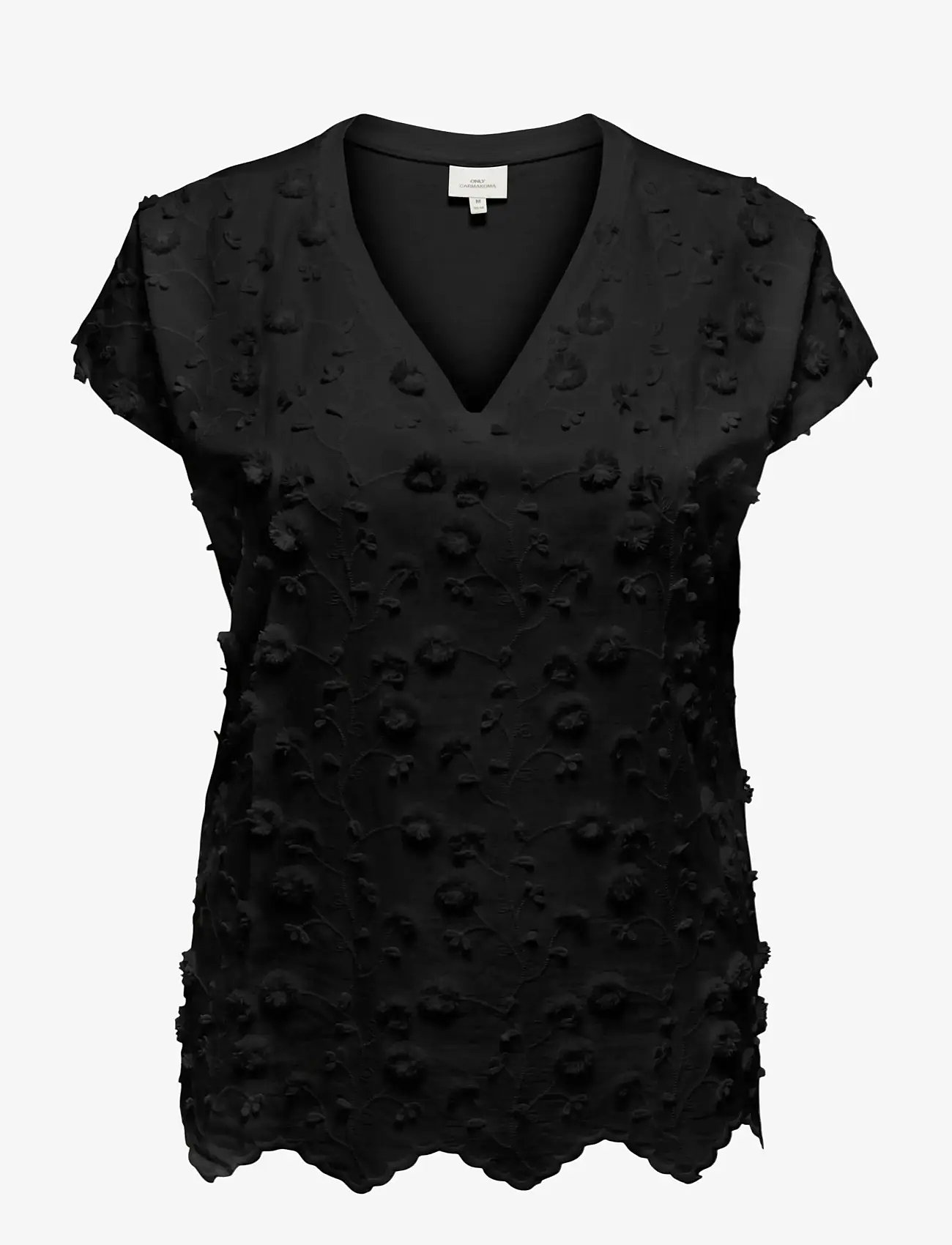 ONLY Carmakoma - CARLULU S/S V-NECK TOP BOX JRS - Ærmeløse bluser - black - 1