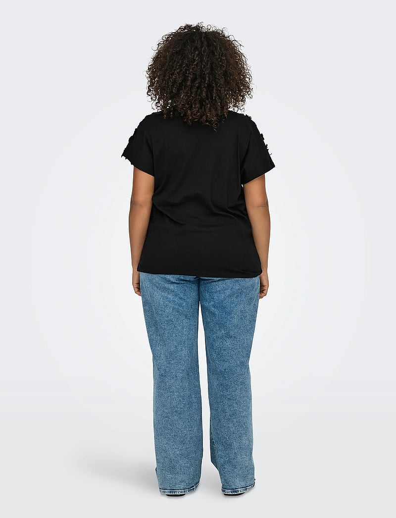 ONLY Carmakoma - CARLULU S/S V-NECK TOP BOX JRS - Ærmeløse bluser - black - 3