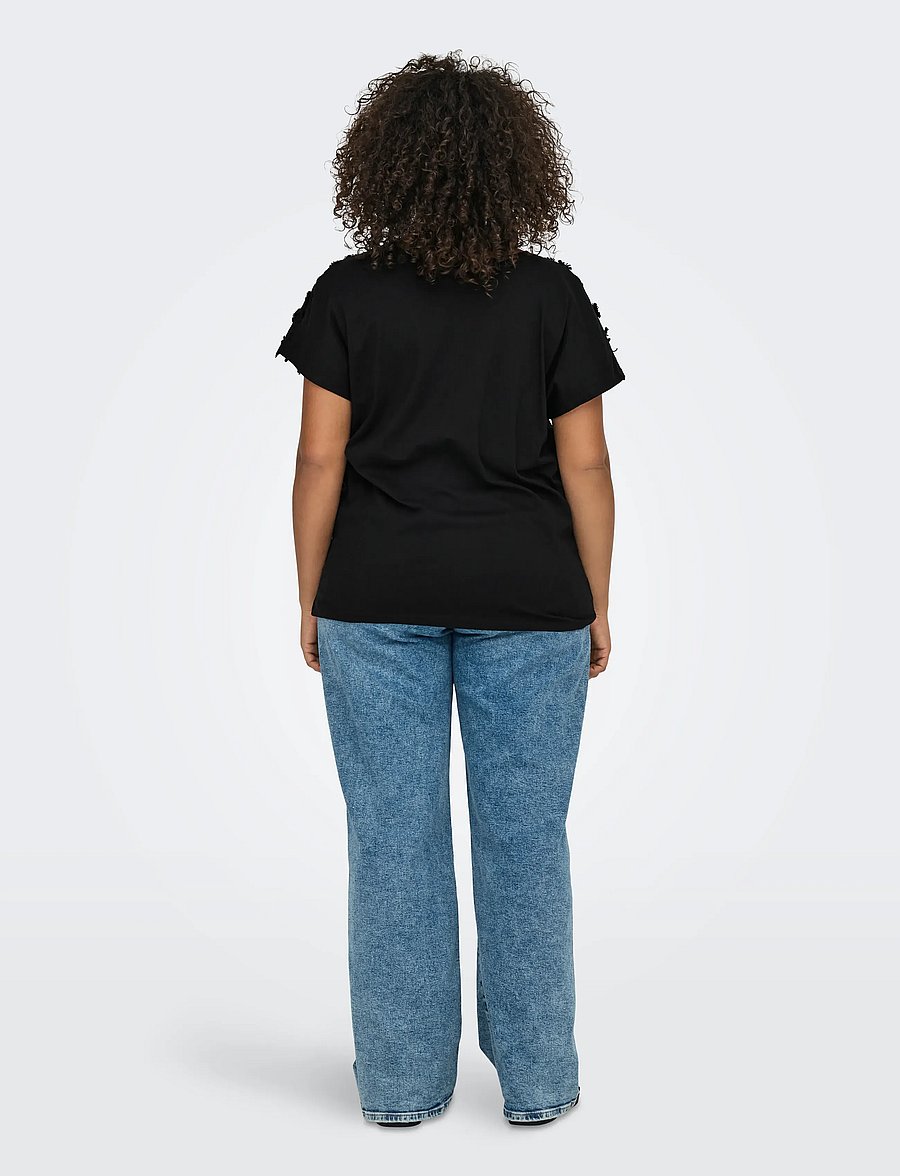 ONLY Carmakoma - CARLULU S/S V-NECK TOP BOX JRS - palaidinės be rankovių - black - 3