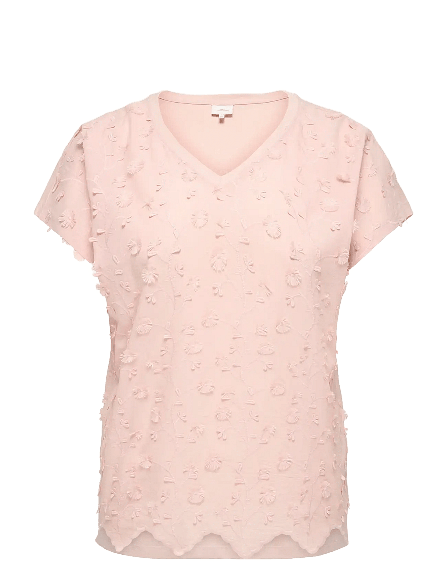 ONLY Carmakoma - CARLULU S/S V-NECK TOP BOX JRS - Ærmeløse bluser - sepia rose - 1