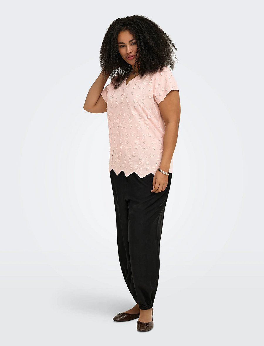ONLY Carmakoma - CARLULU S/S V-NECK TOP BOX JRS - Ærmeløse bluser - sepia rose - 4
