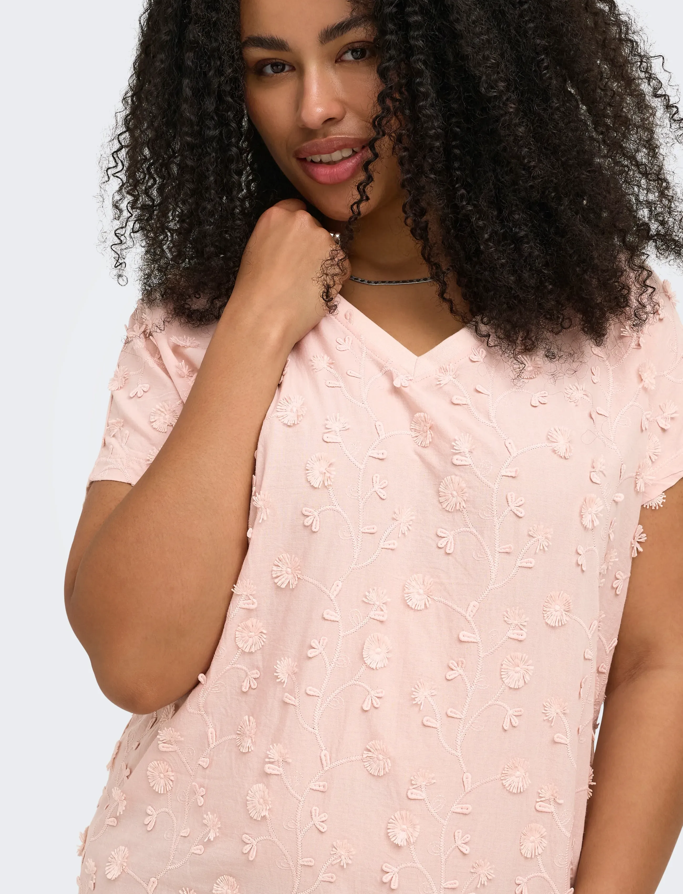 ONLY Carmakoma - CARLULU S/S V-NECK TOP BOX JRS - Ærmeløse bluser - sepia rose - 5