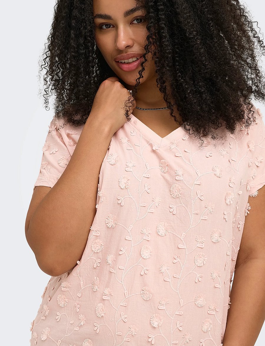 ONLY Carmakoma - CARLULU S/S V-NECK TOP BOX JRS - Ærmeløse bluser - sepia rose - 5