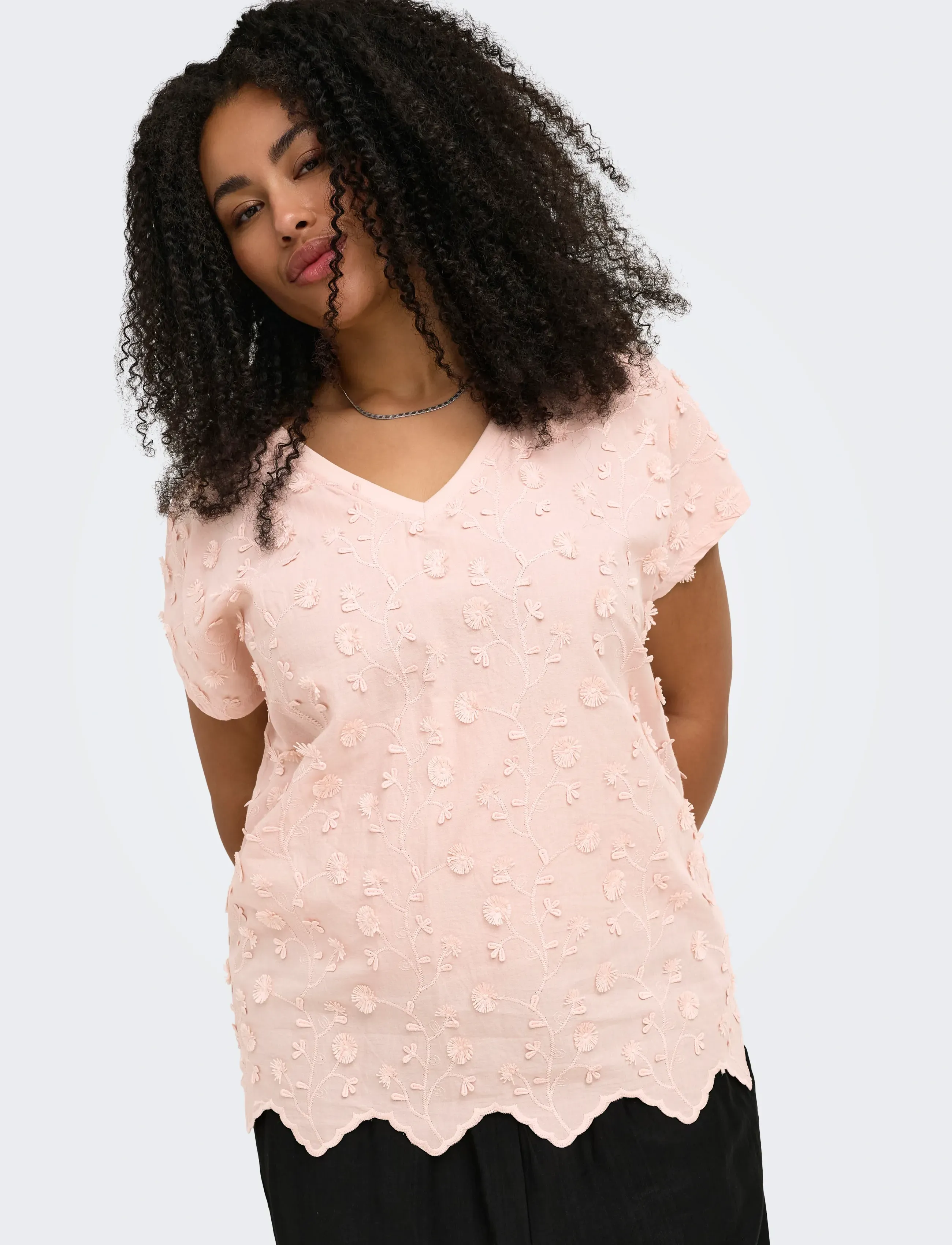 ONLY Carmakoma Carlulu S/S V-Neck Top Box Jrs toppar dam – bild 6
