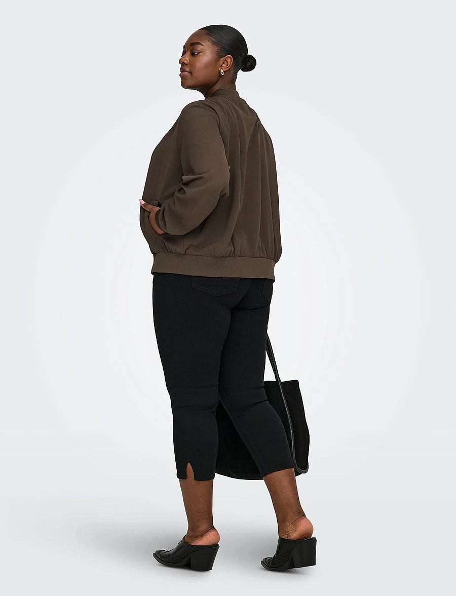 ONLY Carmakoma - CARLUX L/S BOMBER JACKET NOOS - forårsjakker - chocolate martini - 3