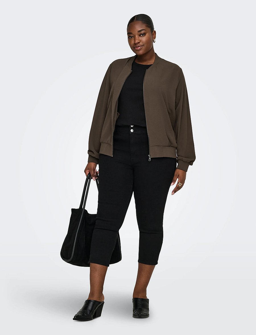 ONLY Carmakoma - CARLUX L/S BOMBER JACKET NOOS - forårsjakker - chocolate martini - 5