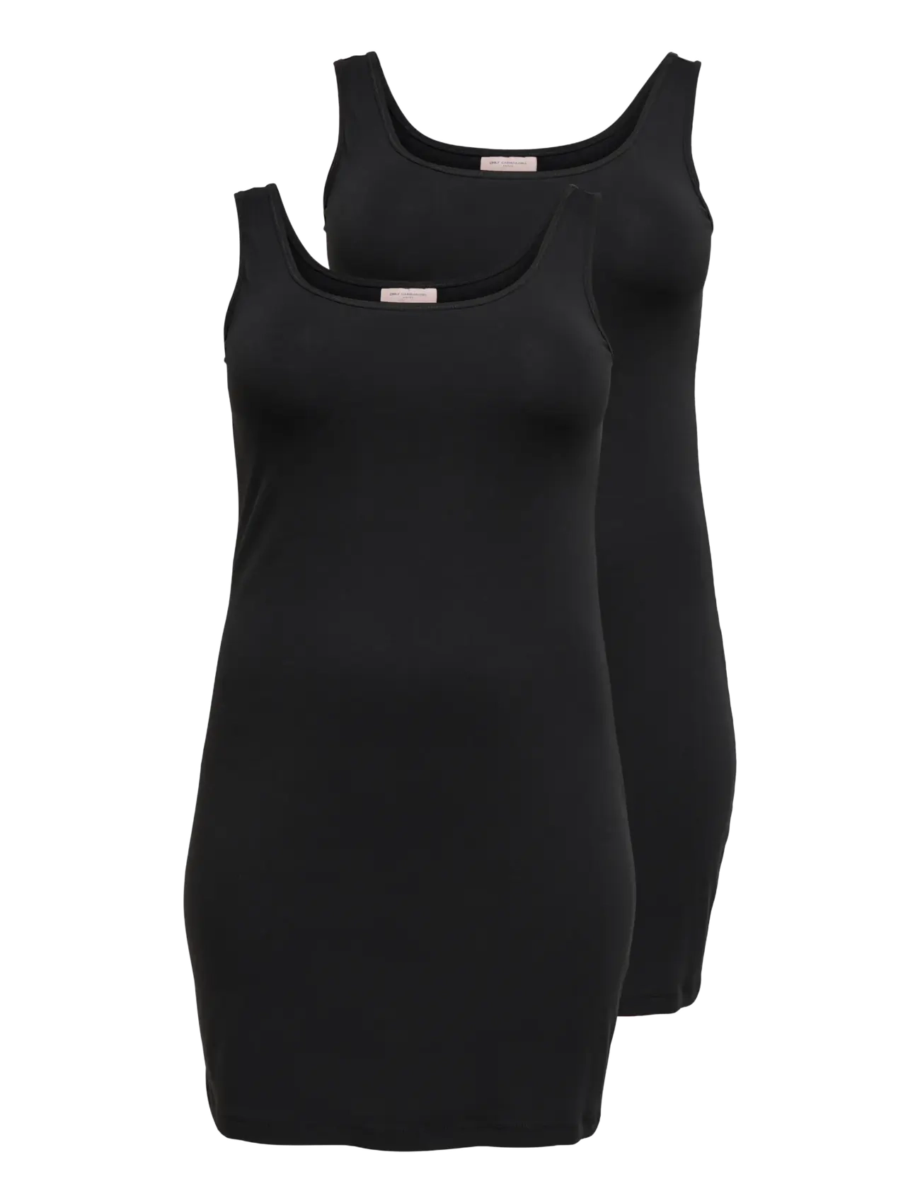 ONLY Carmakoma CARTIME LONGTANK TOP 2PACK JRS NOOS - Plus Size - BLACK / black