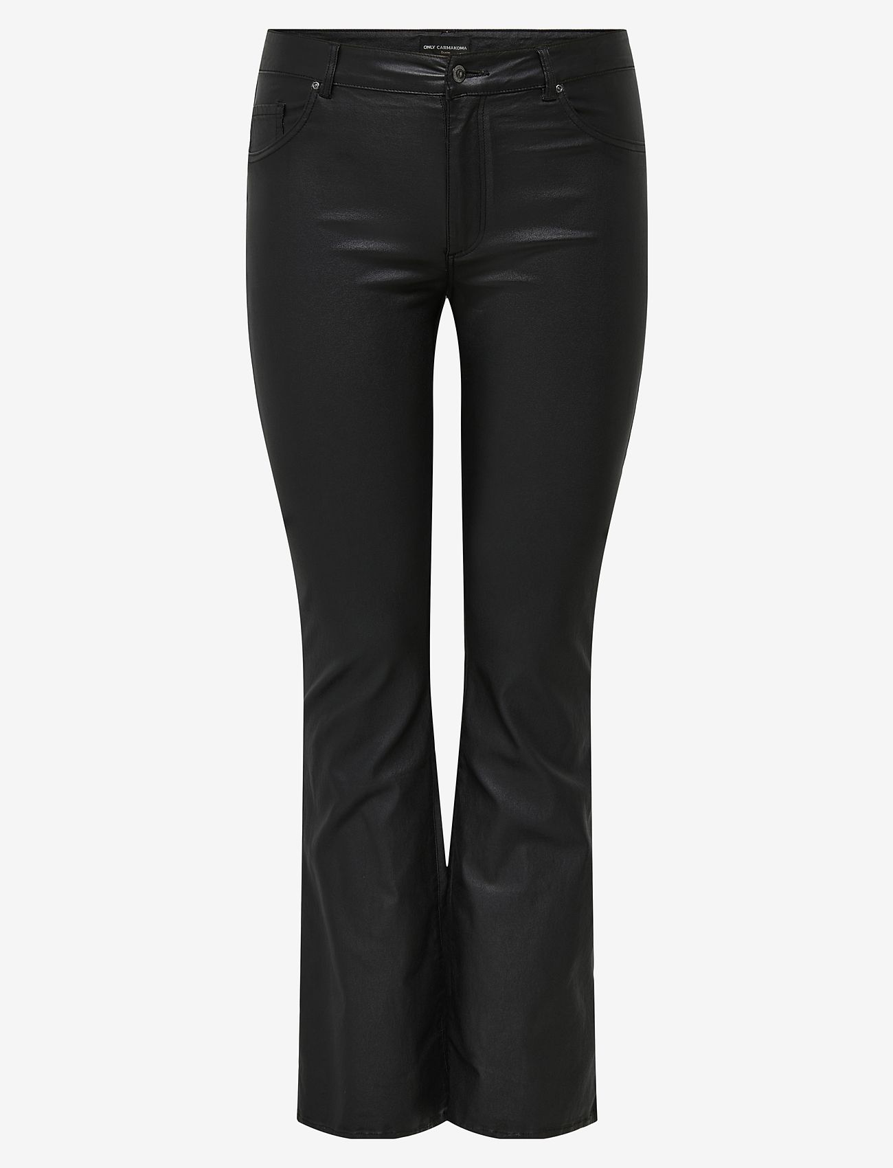 ONLY Carmakoma - CARBLUSH MID FLARED COATED PNT NOOS - flare bukser - black - 1