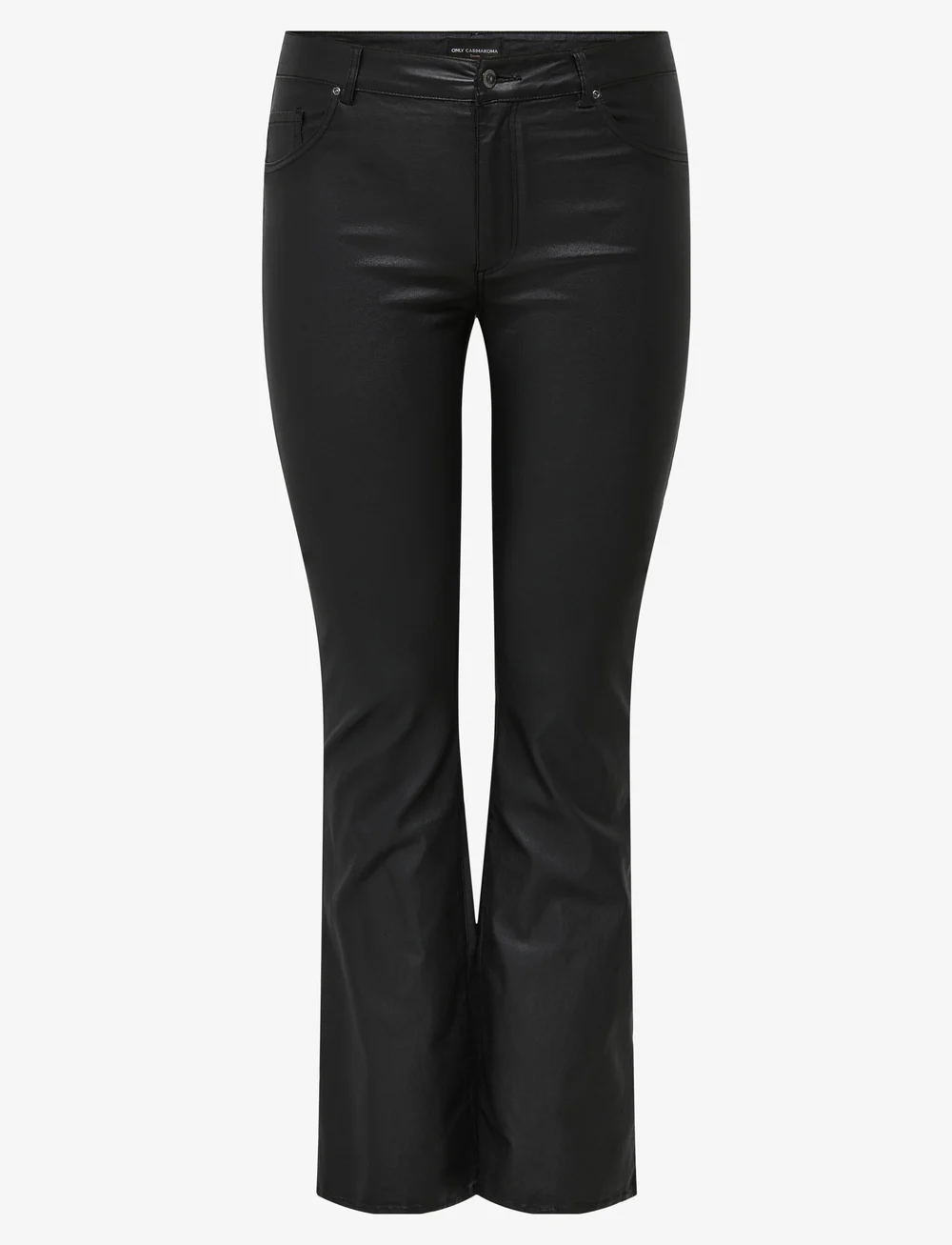 ONLY Carmakoma - CARBLUSH MID FLARED COATED PNT NOOS - schlaghose - black - 1