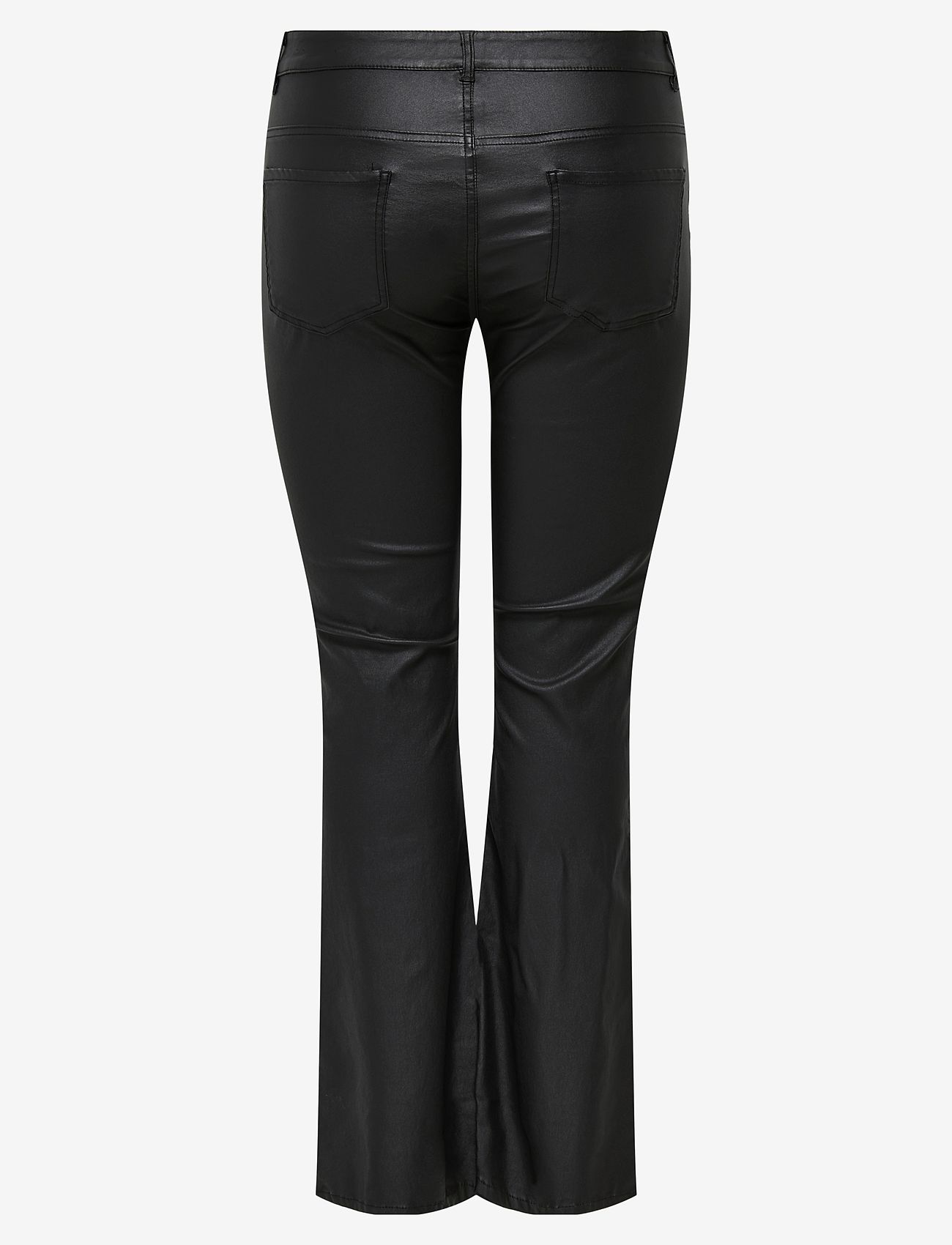 ONLY Carmakoma - CARBLUSH MID FLARED COATED PNT NOOS - flare bukser - black - 2