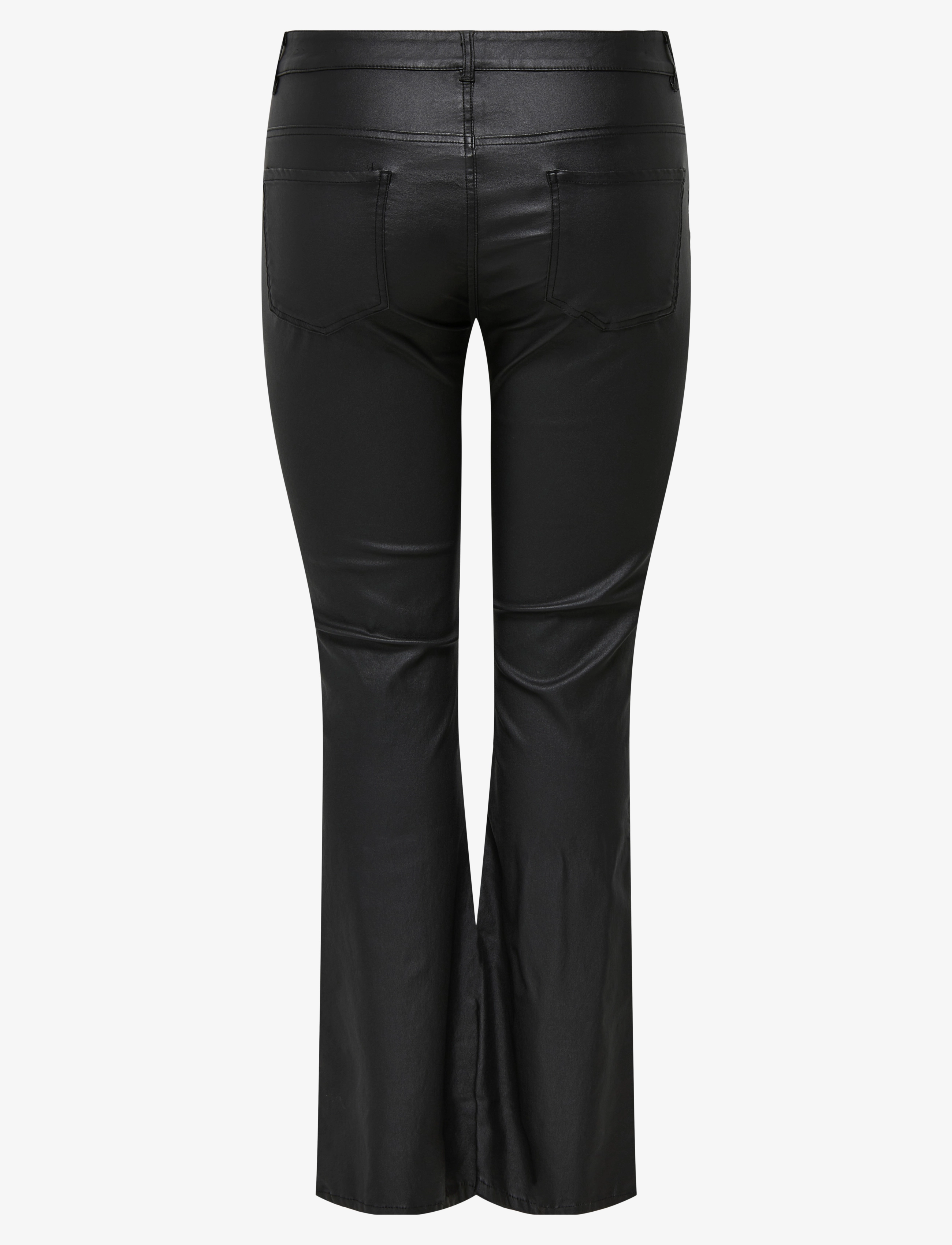 ONLY Carmakoma - CARBLUSH MID FLARED COATED PNT NOOS - schlaghose - black - 2