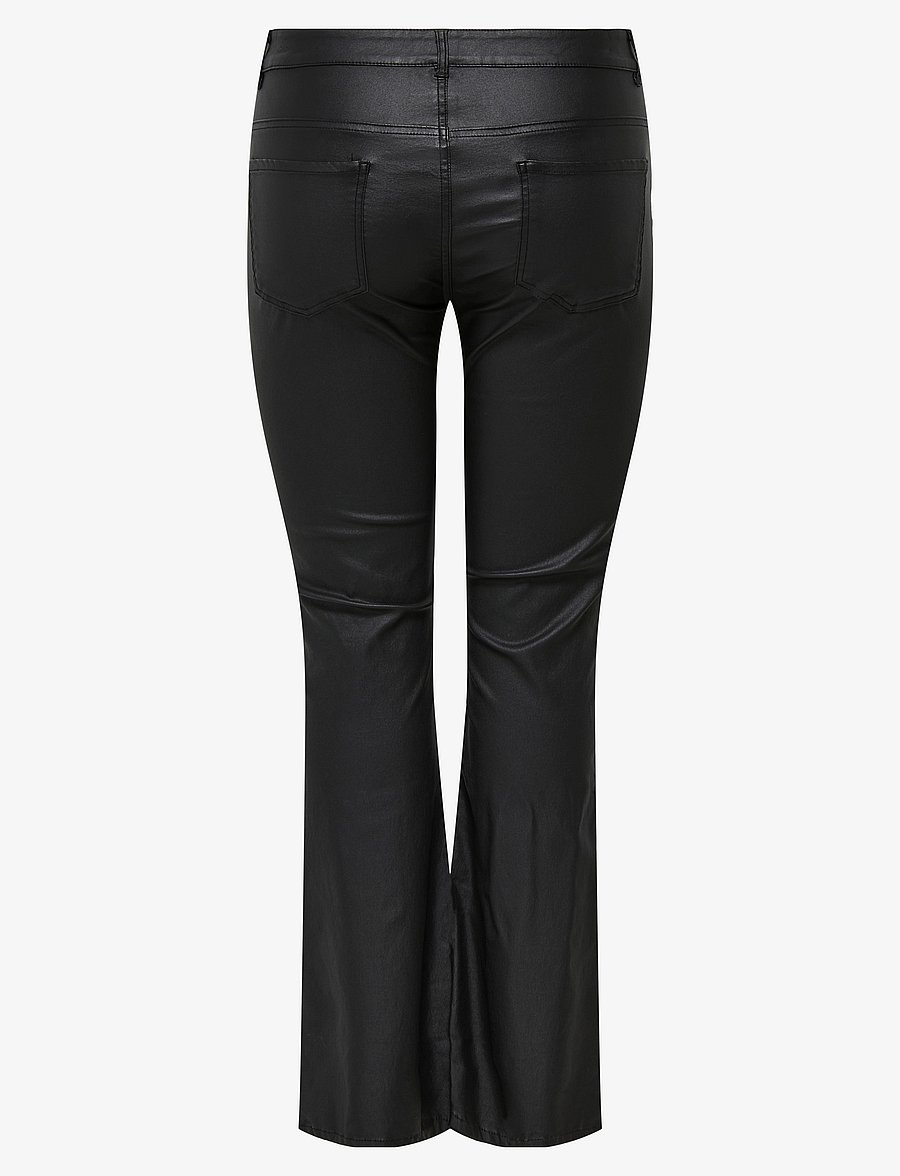 ONLY Carmakoma - CARBLUSH MID FLARED COATED PNT NOOS - schlaghose - black - 2