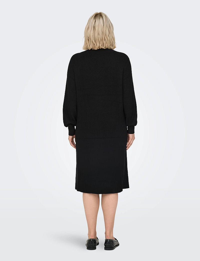 ONLY Carmakoma - CARKATIA LS V-NECK DRESS KNT NOOS - knitted dresses - black - 3