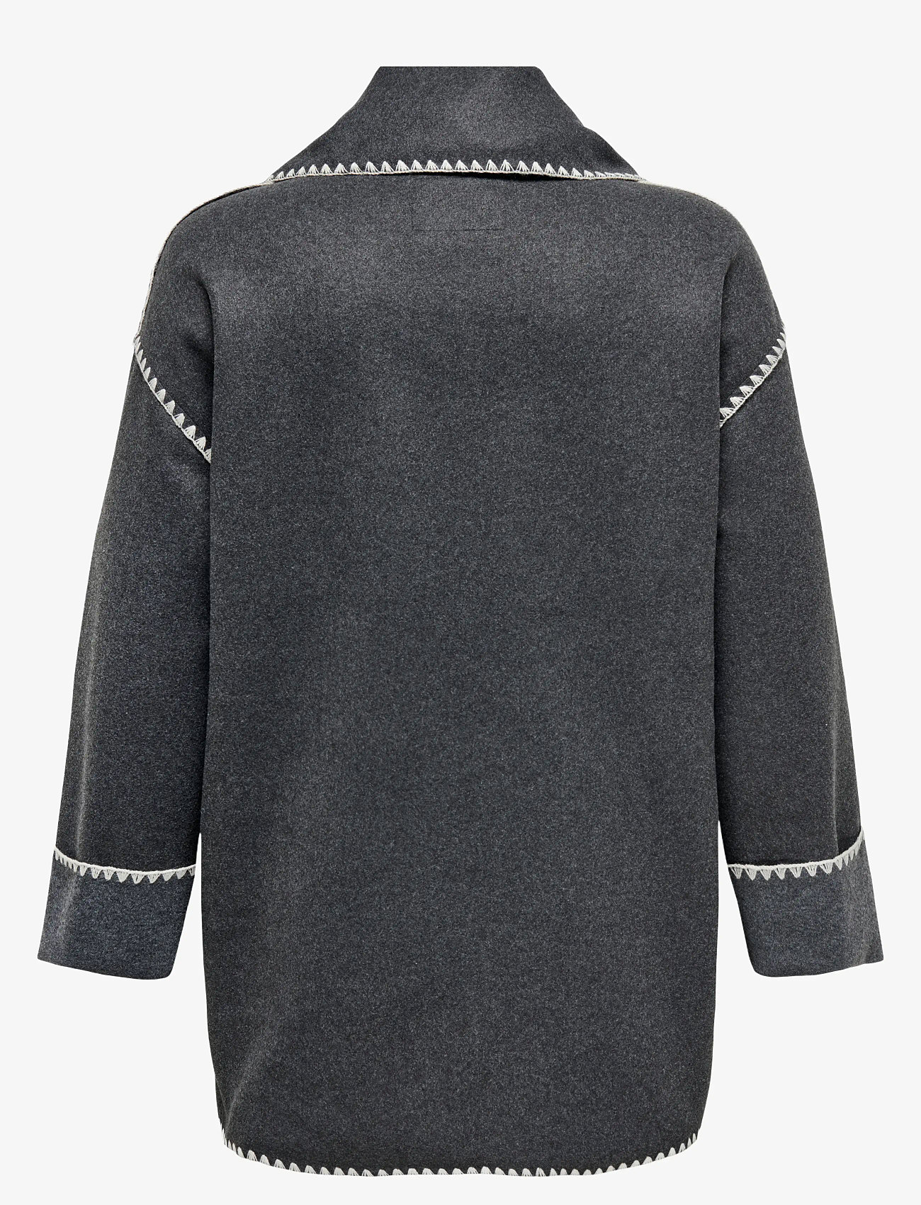 ONLY Carmakoma - CARELBA SCALLOP EDGE SCARF COAT OTW - kevadmantlid - dark grey melange - 2