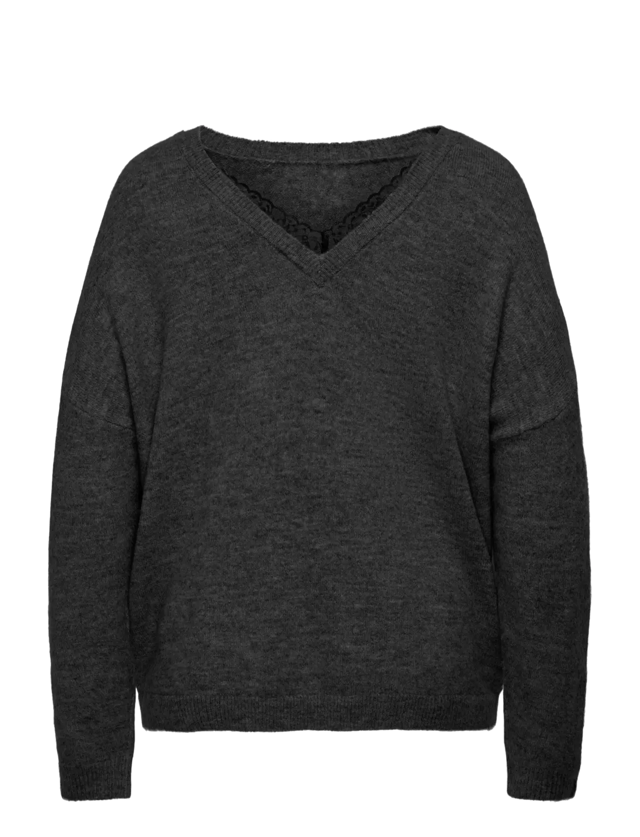 ONLY Carmakoma - CARMANIFESTA LS REVERS.PULLOVER KNT NOOS - jumpers - dark grey melange - 2