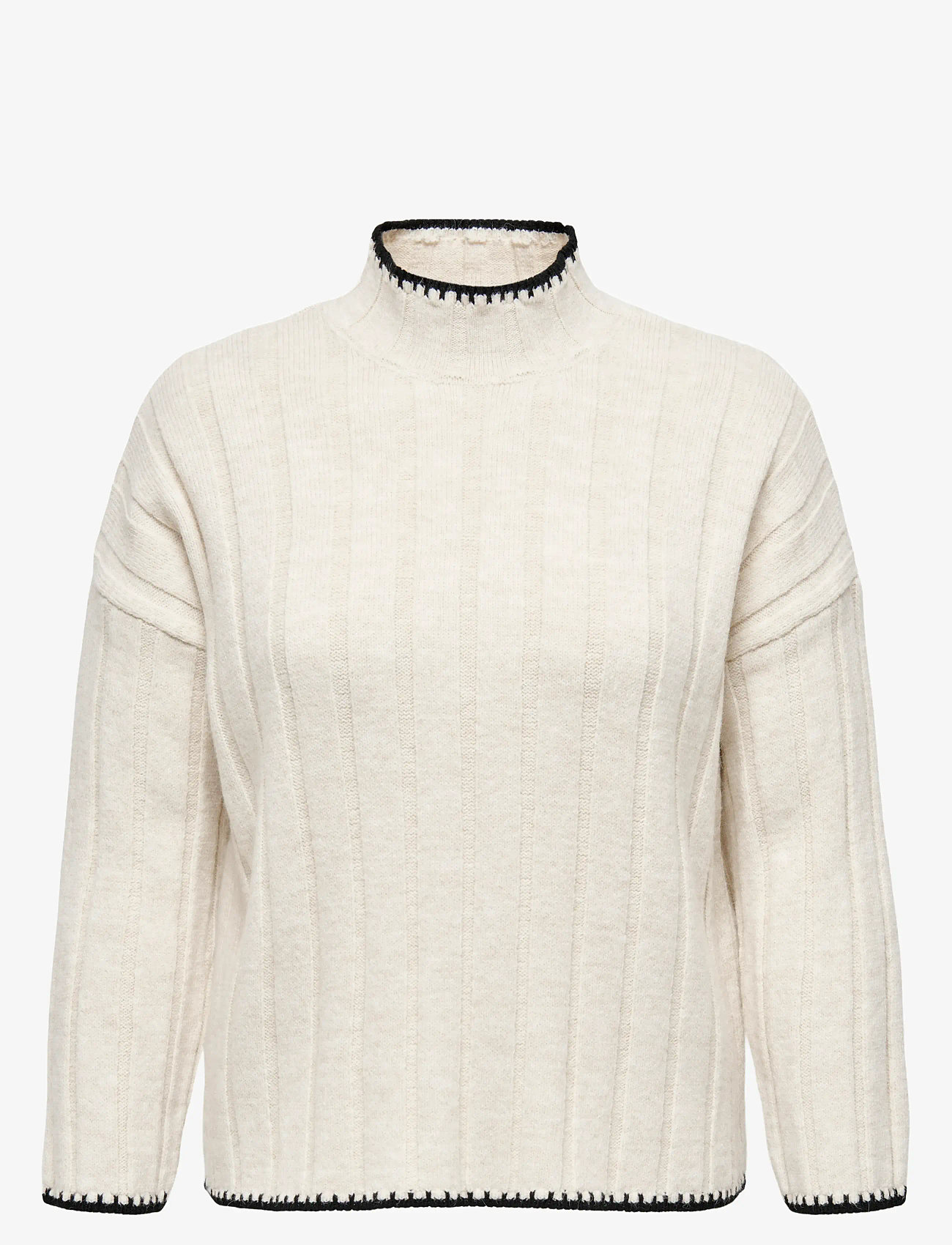 ONLY Carmakoma - CARCHICK STITCH LS HIGHNECK PULL KNT - pumice stone - 1