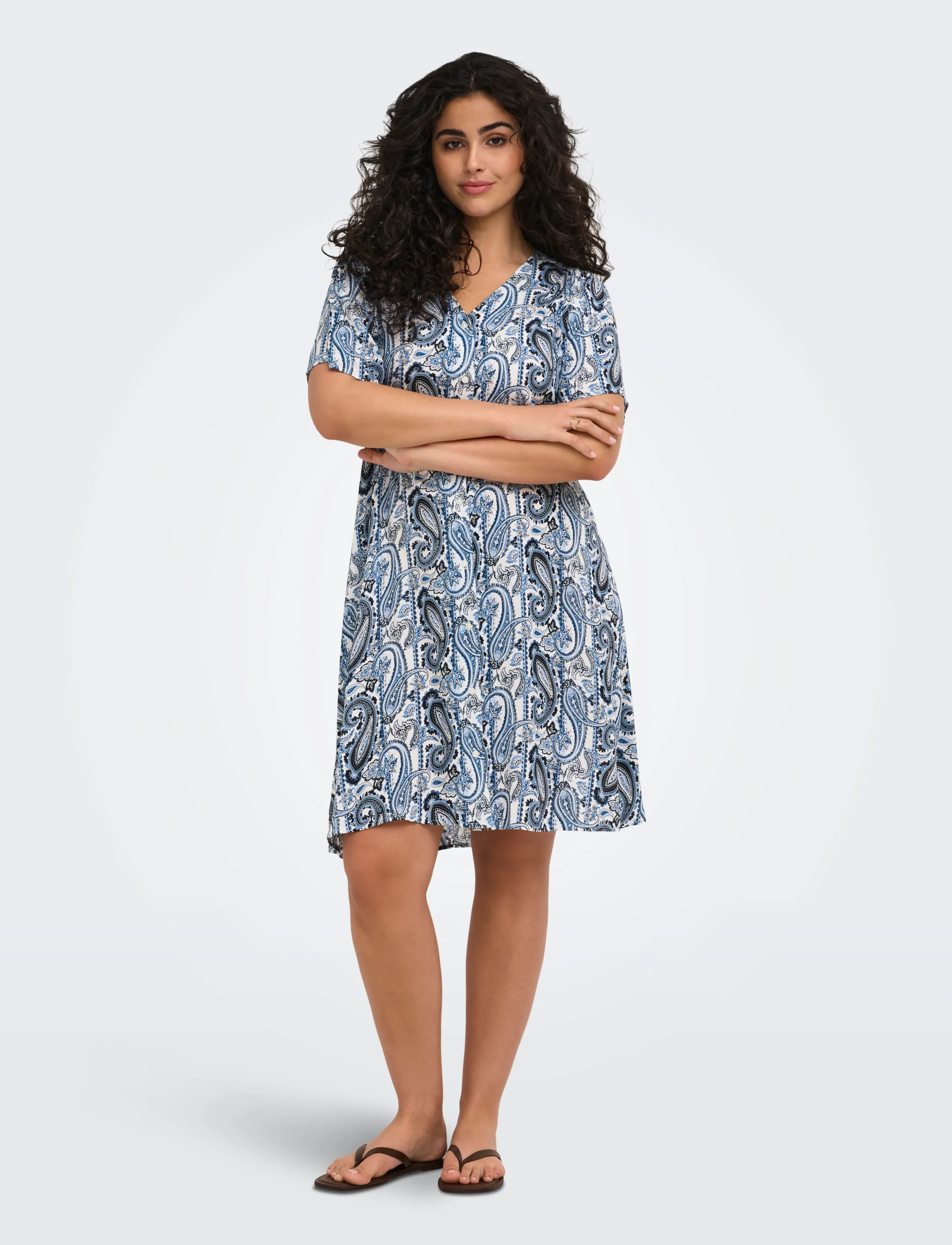 ONLY Carmakoma - CAREVIDA S/S DRESS WVN NOOS - confirmation - coronet blue - 4