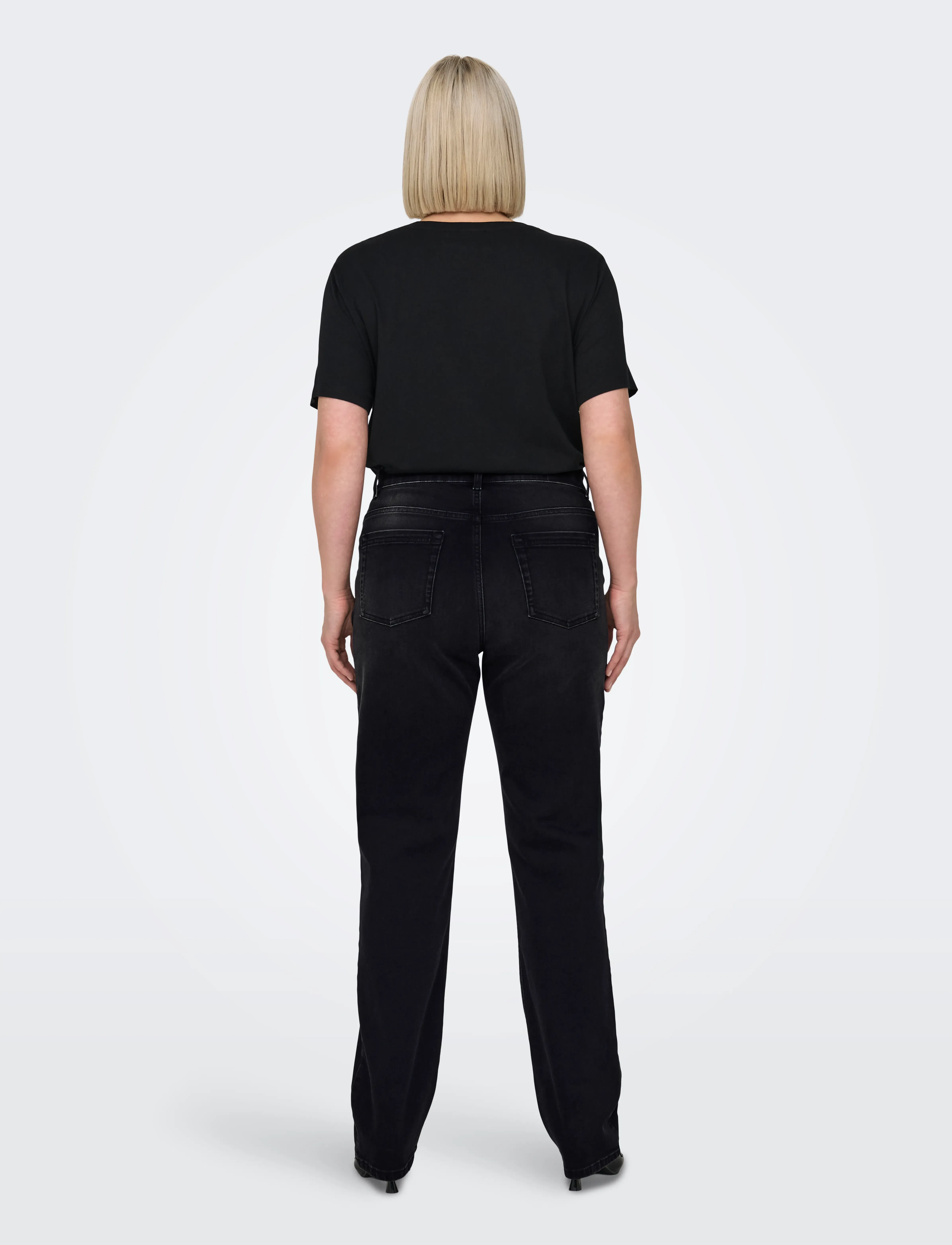 ONLY Carmakoma - CARWILLY HW STRAIGHT DNM REA1099 NOOS - gerade jeans - washed black - 3