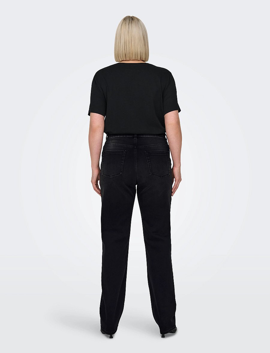 ONLY Carmakoma - CARWILLY HW STRAIGHT DNM REA1099 NOOS - gerade jeans - washed black - 3