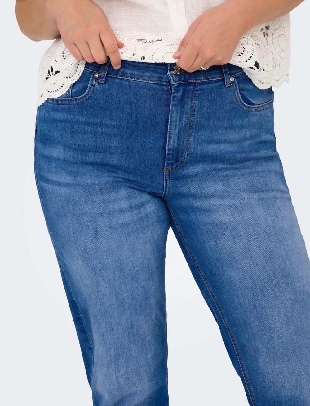 ONLY Carmakoma - CARWILLY HW STRAIGHT DNM REA12187 NOOS - jeans droites - medium blue denim - 5