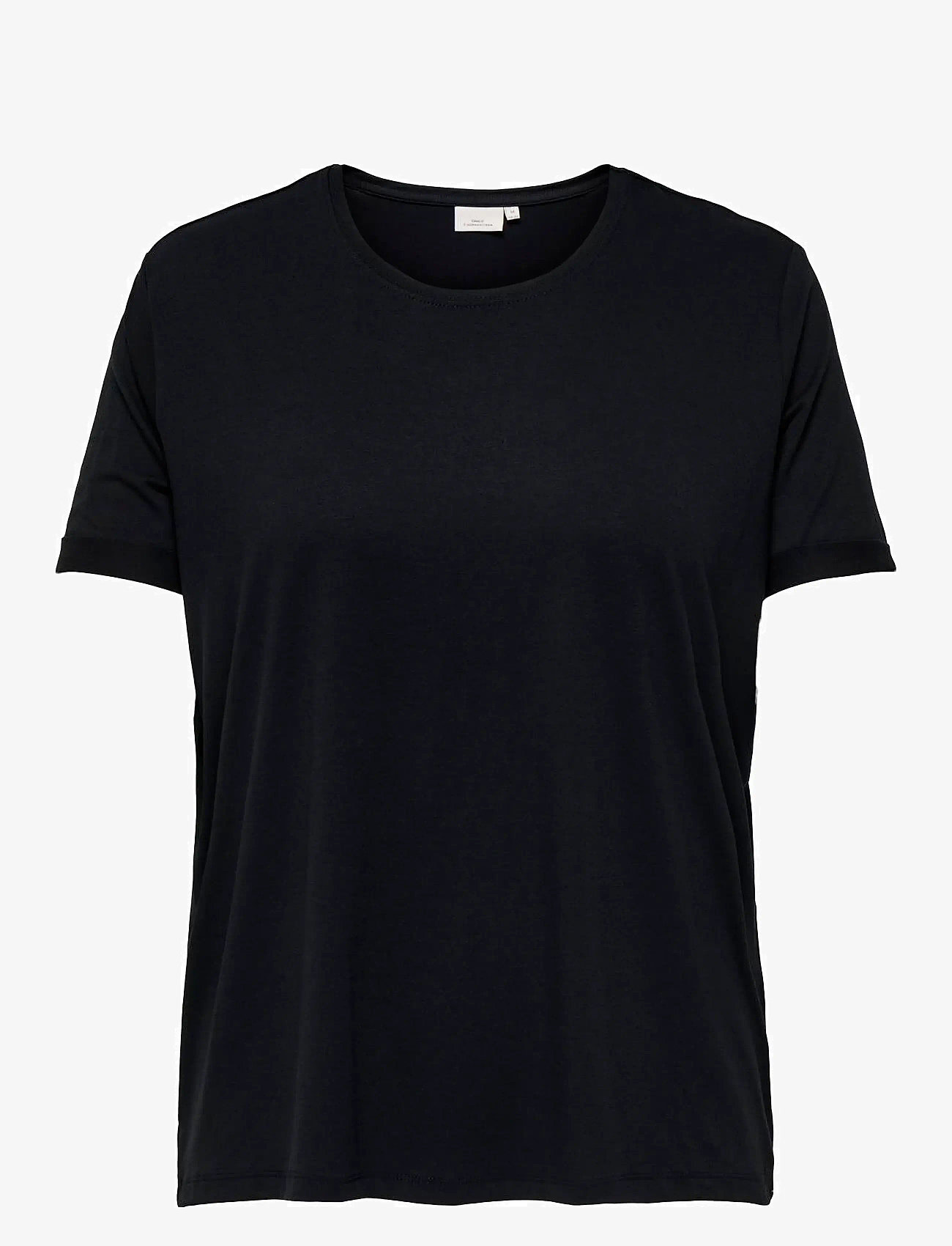 ONLY Carmakoma - CARMOSTER S/S FOLD UP TOP JRS NOOS - t-shirts - black - 1