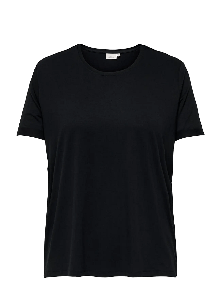 ONLY Carmakoma - CARMOSTER S/S FOLD UP TOP JRS NOOS - t-shirts - black - 1
