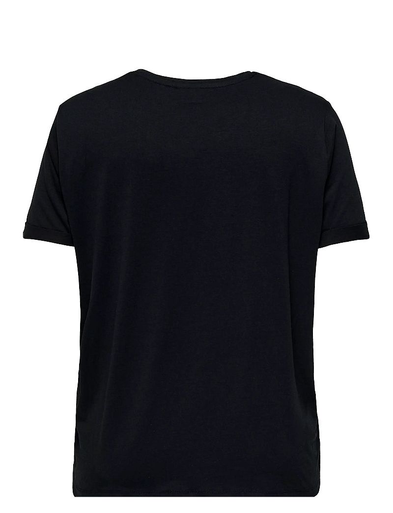 ONLY Carmakoma - CARMOSTER S/S FOLD UP TOP JRS NOOS - t-shirts - black - 2