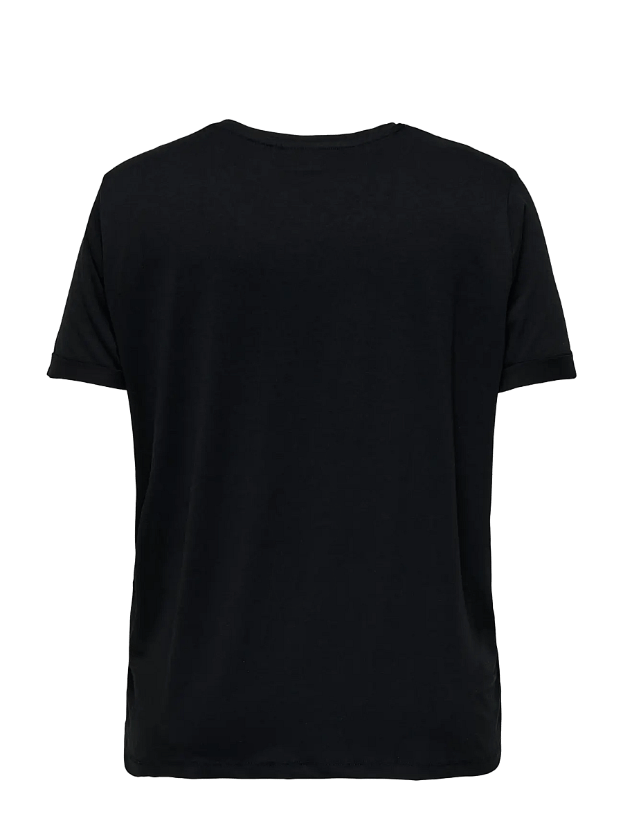 ONLY Carmakoma - CARMOSTER S/S FOLD UP TOP JRS NOOS - t-shirts - black - 2