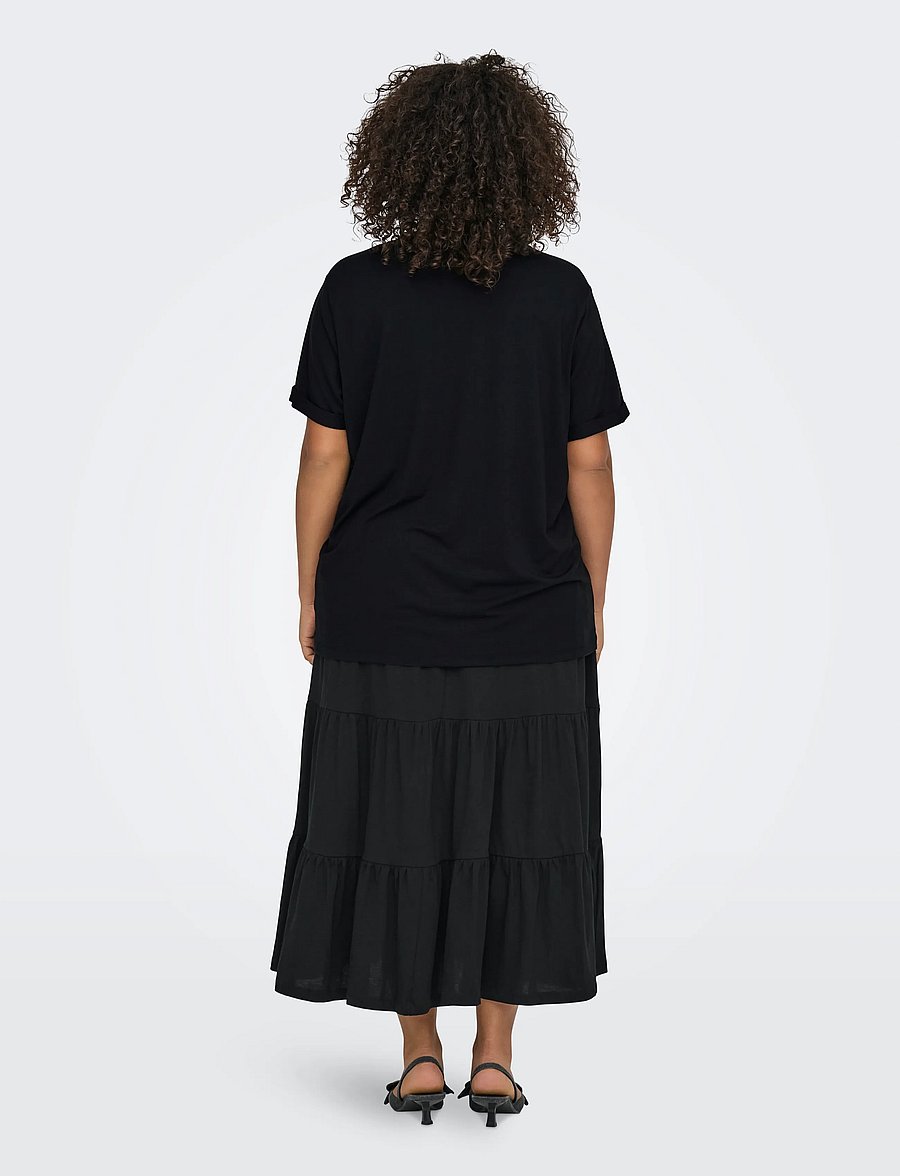 ONLY Carmakoma - CARMOSTER S/S FOLD UP TOP JRS NOOS - t-shirts - black - 3