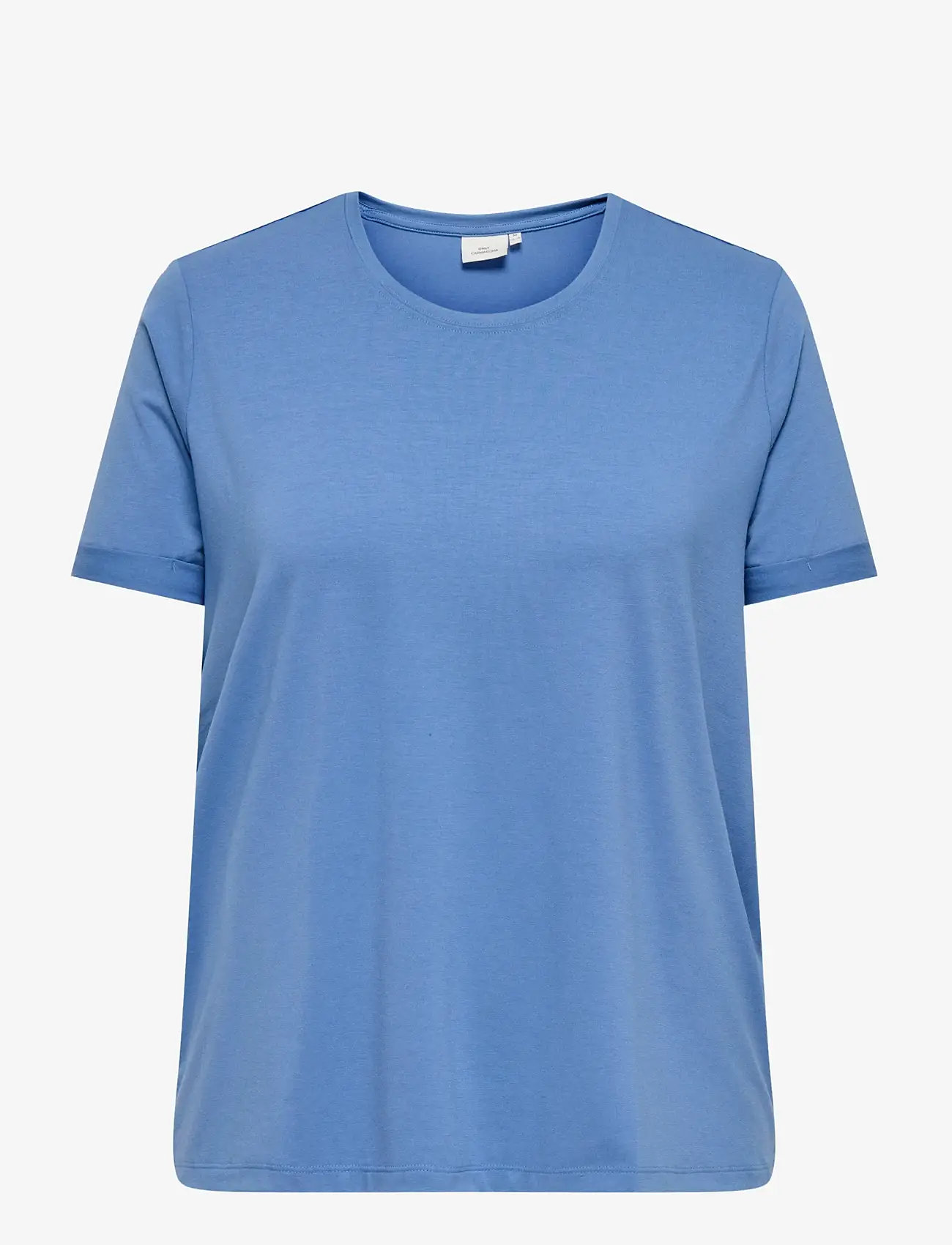 ONLY Carmakoma - CARMOSTER S/S FOLD UP TOP JRS NOOS - t-shirts - blue yonder - 1